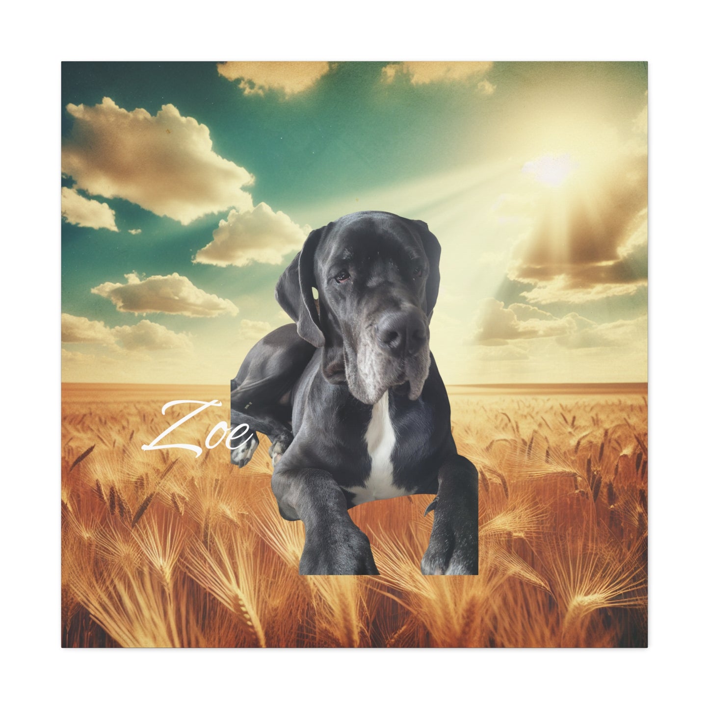 Personalized Dog Portrait Canvas - Custom Stretched Wall Art for Pet Lovers