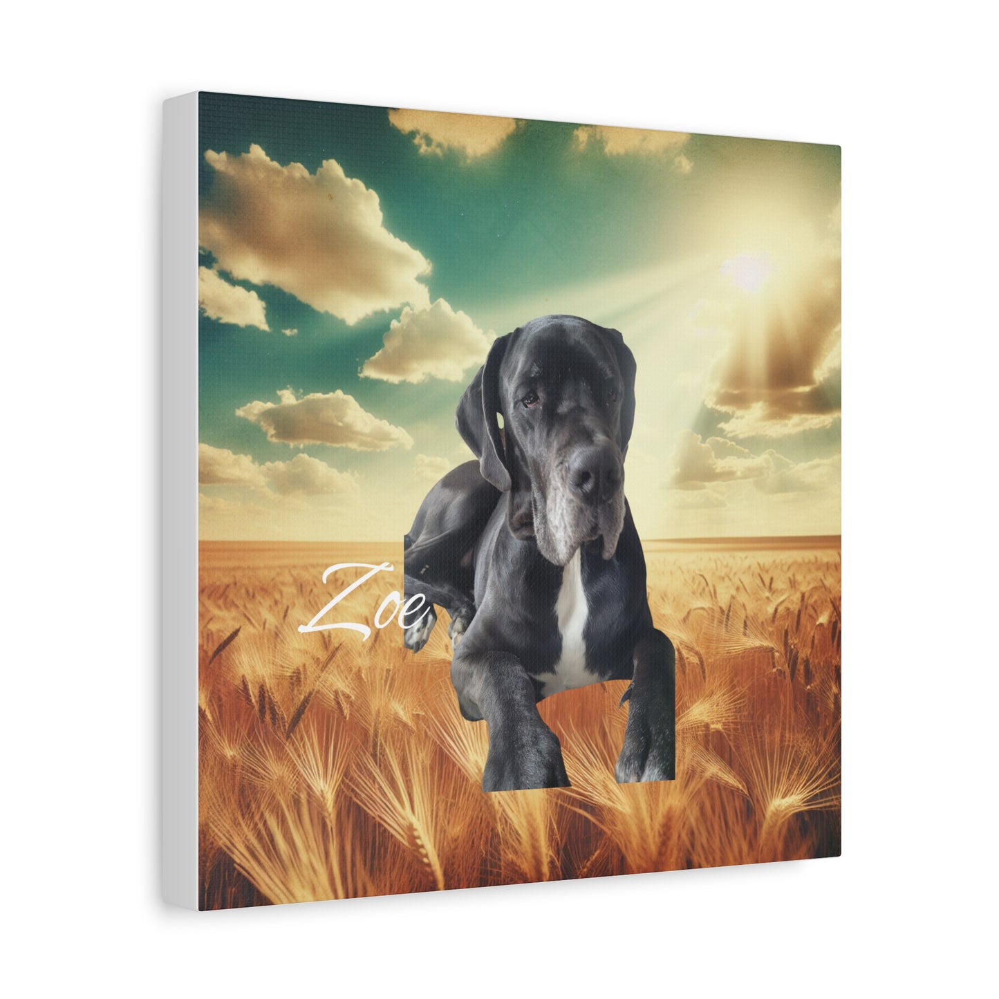 Personalized Dog Portrait Canvas - Custom Stretched Wall Art for Pet Lovers