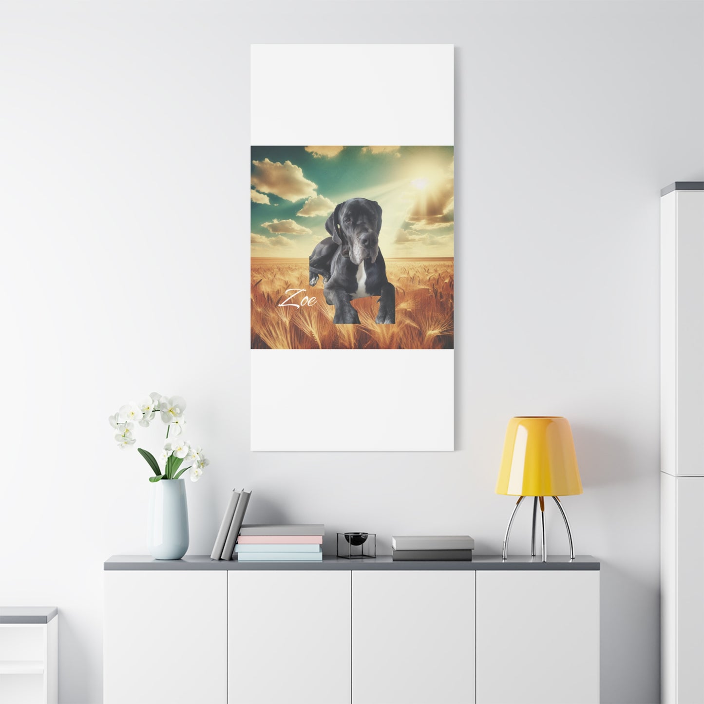 Personalized Dog Portrait Canvas - Custom Stretched Wall Art for Pet Lovers