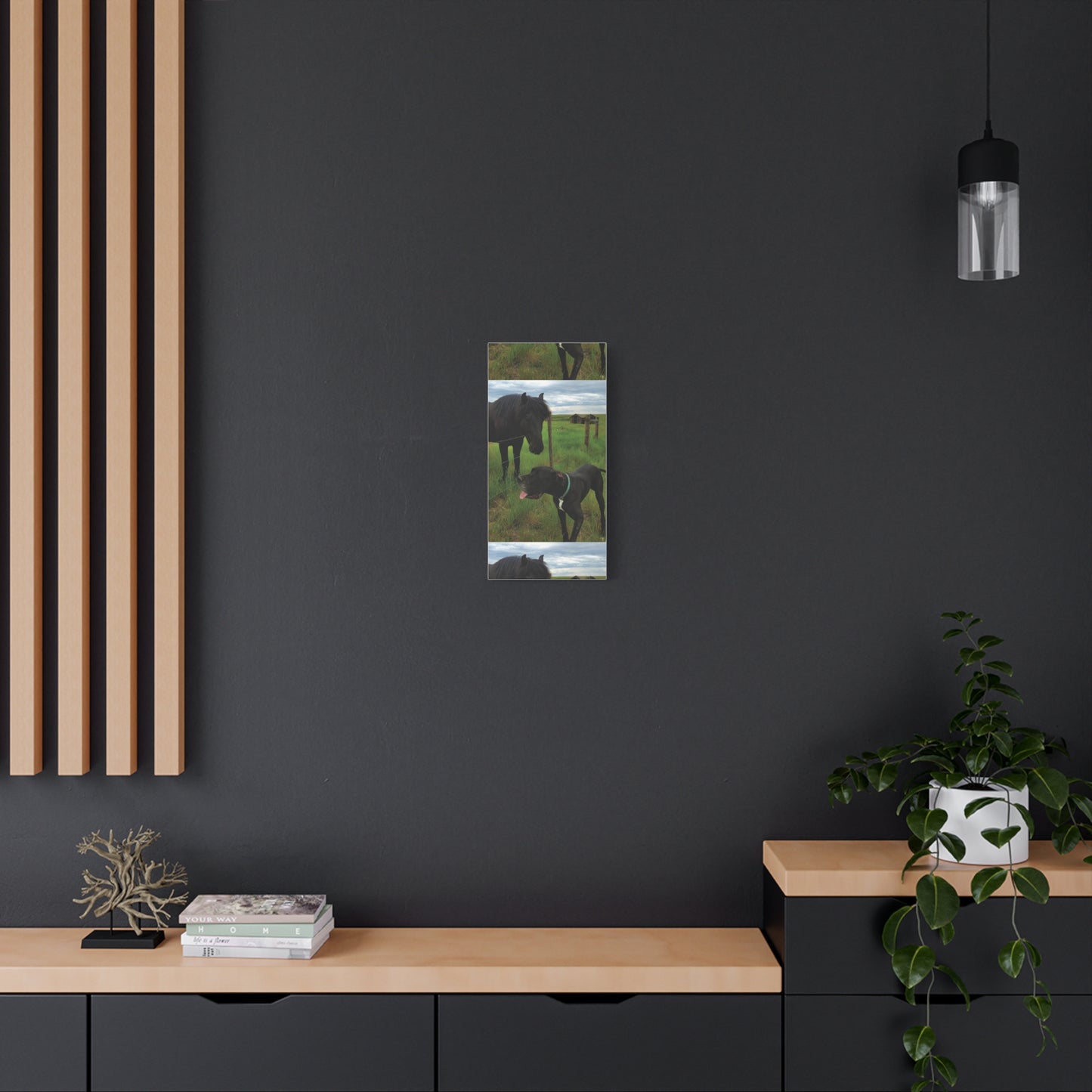 Pet Portrait Matte Canvas Wall Art - Horse & Dog