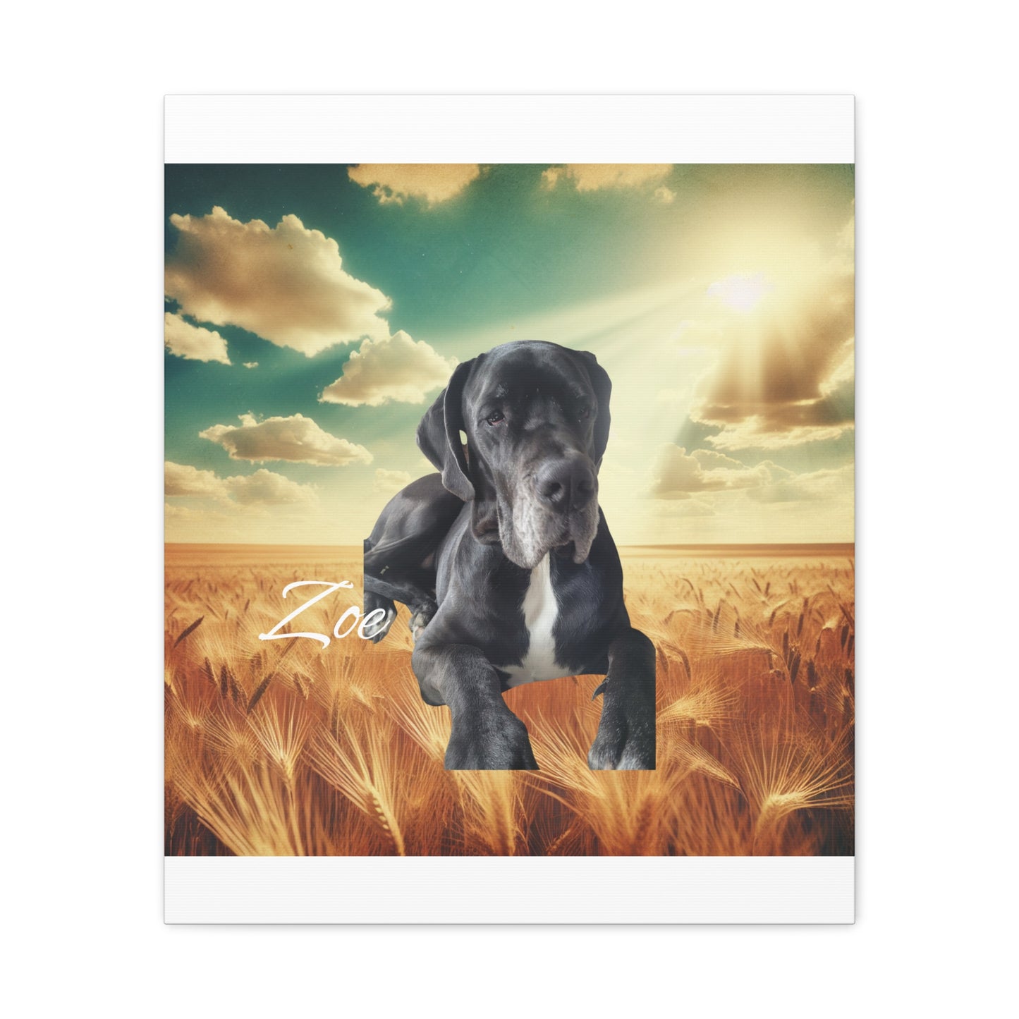 Personalized Dog Portrait Canvas - Custom Stretched Wall Art for Pet Lovers