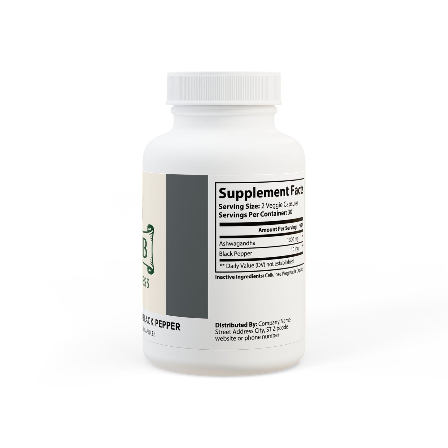 Ashwagandha and Black Pepper Supplement (60 capsules)