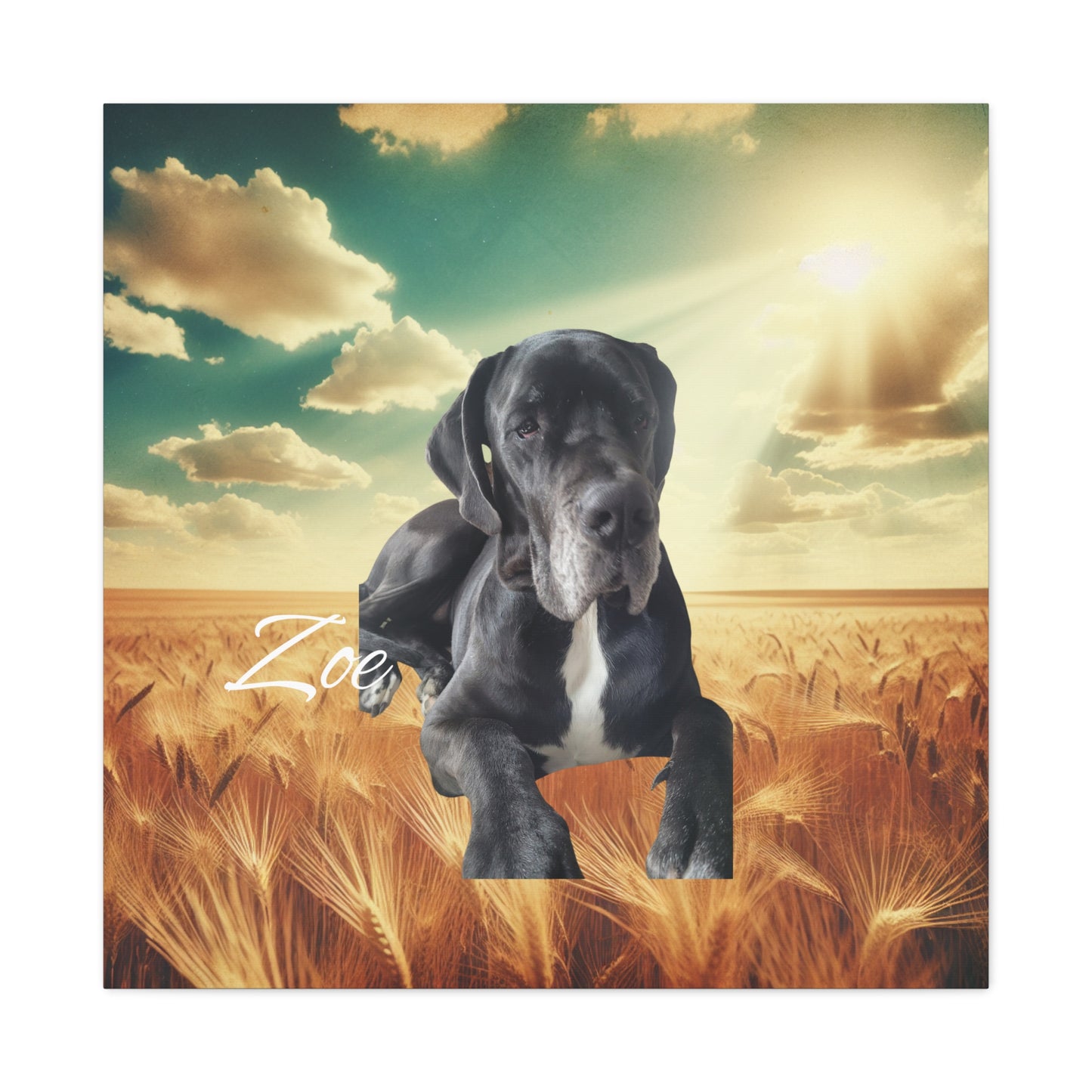 Personalized Dog Portrait Canvas - Custom Stretched Wall Art for Pet Lovers