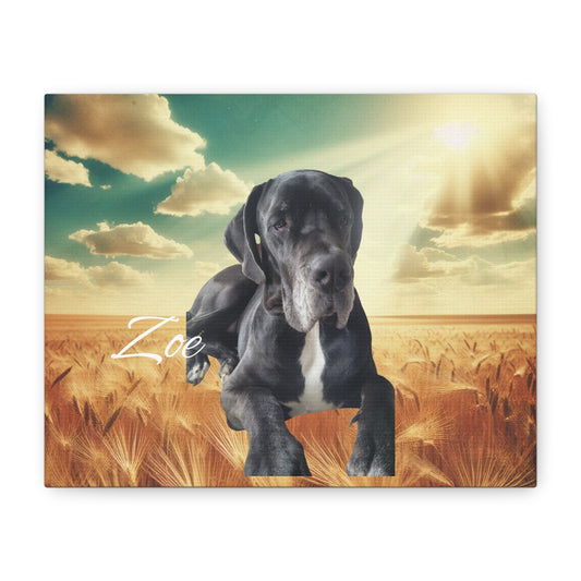 Personalized Dog Portrait Canvas - Custom Stretched Wall Art for Pet Lovers