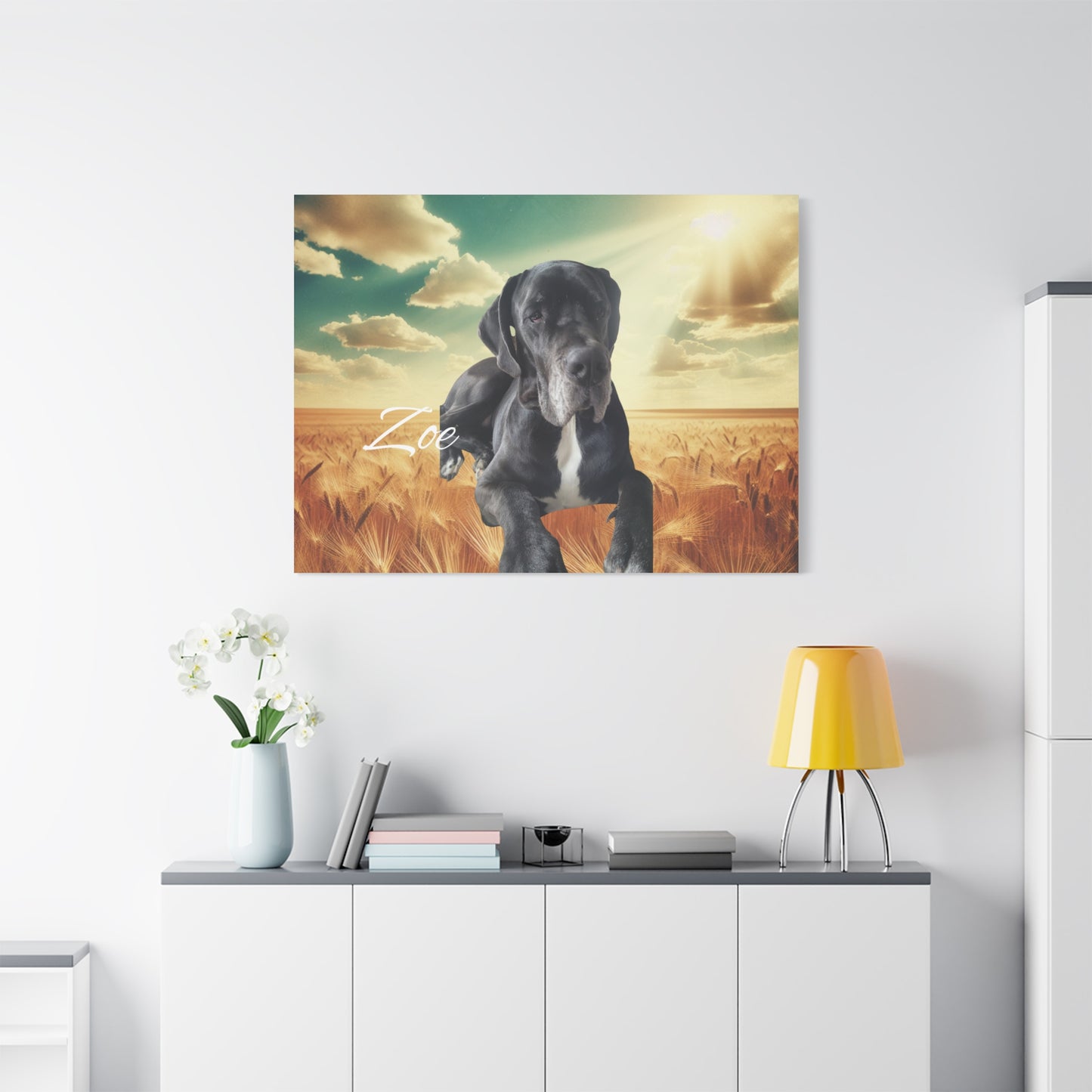 Personalized Dog Portrait Canvas - Custom Stretched Wall Art for Pet Lovers