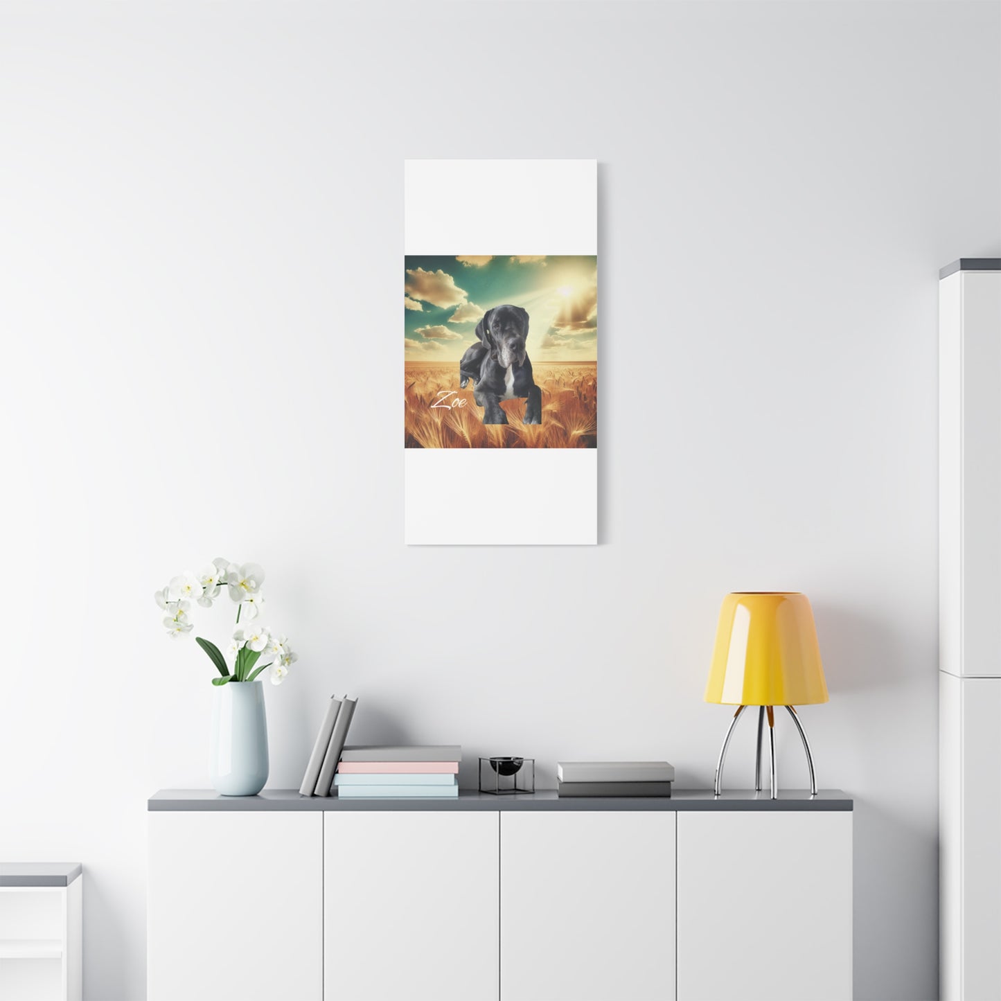 Personalized Dog Portrait Canvas - Custom Stretched Wall Art for Pet Lovers