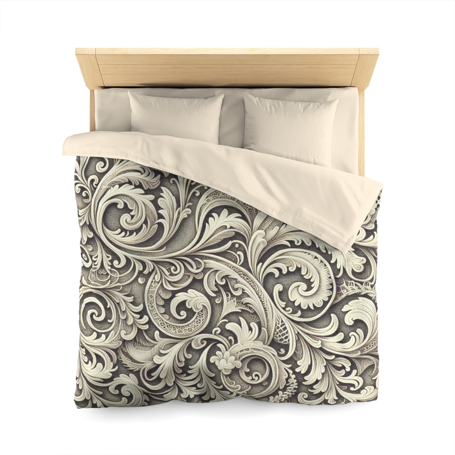 Elegant Floral Microfiber Duvet Cover - Luxury Bedding Decor
