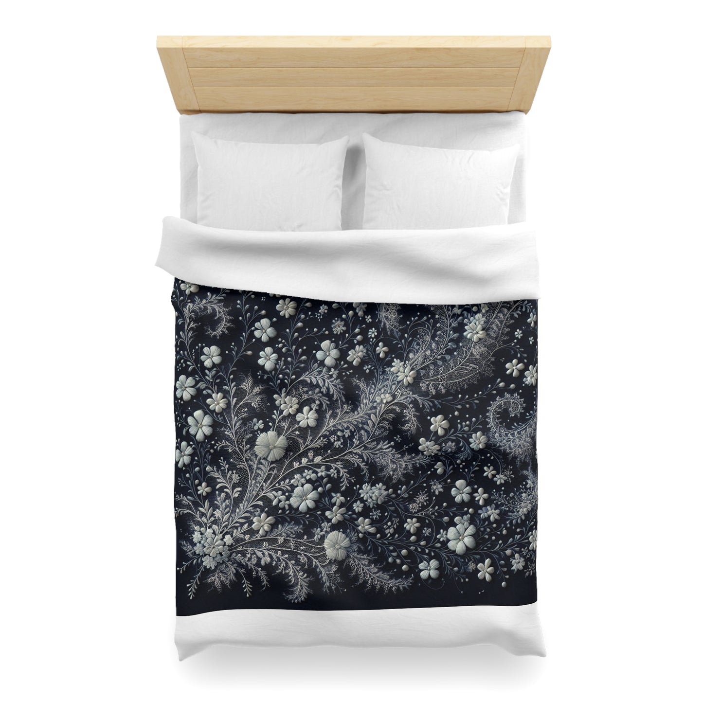 Elegant Floral Microfiber Duvet Cover