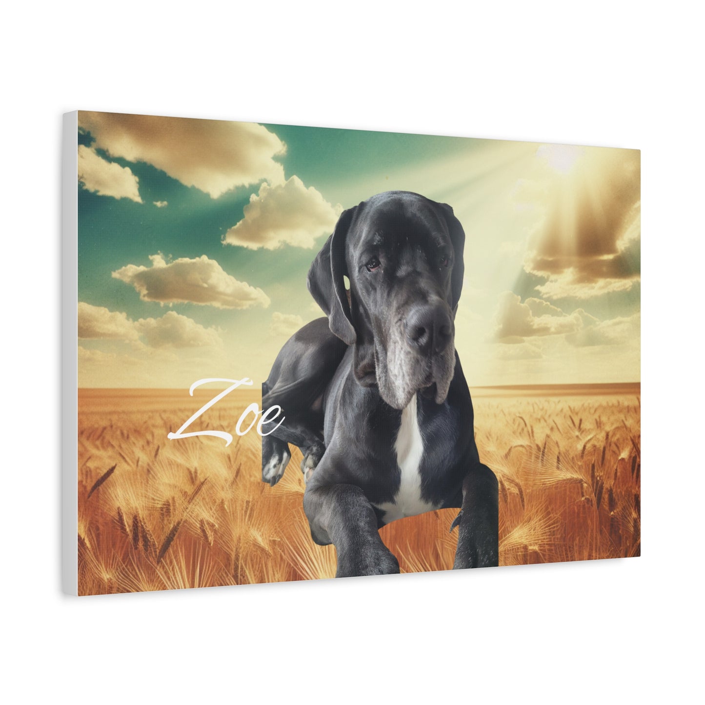Personalized Dog Portrait Canvas - Custom Stretched Wall Art for Pet Lovers