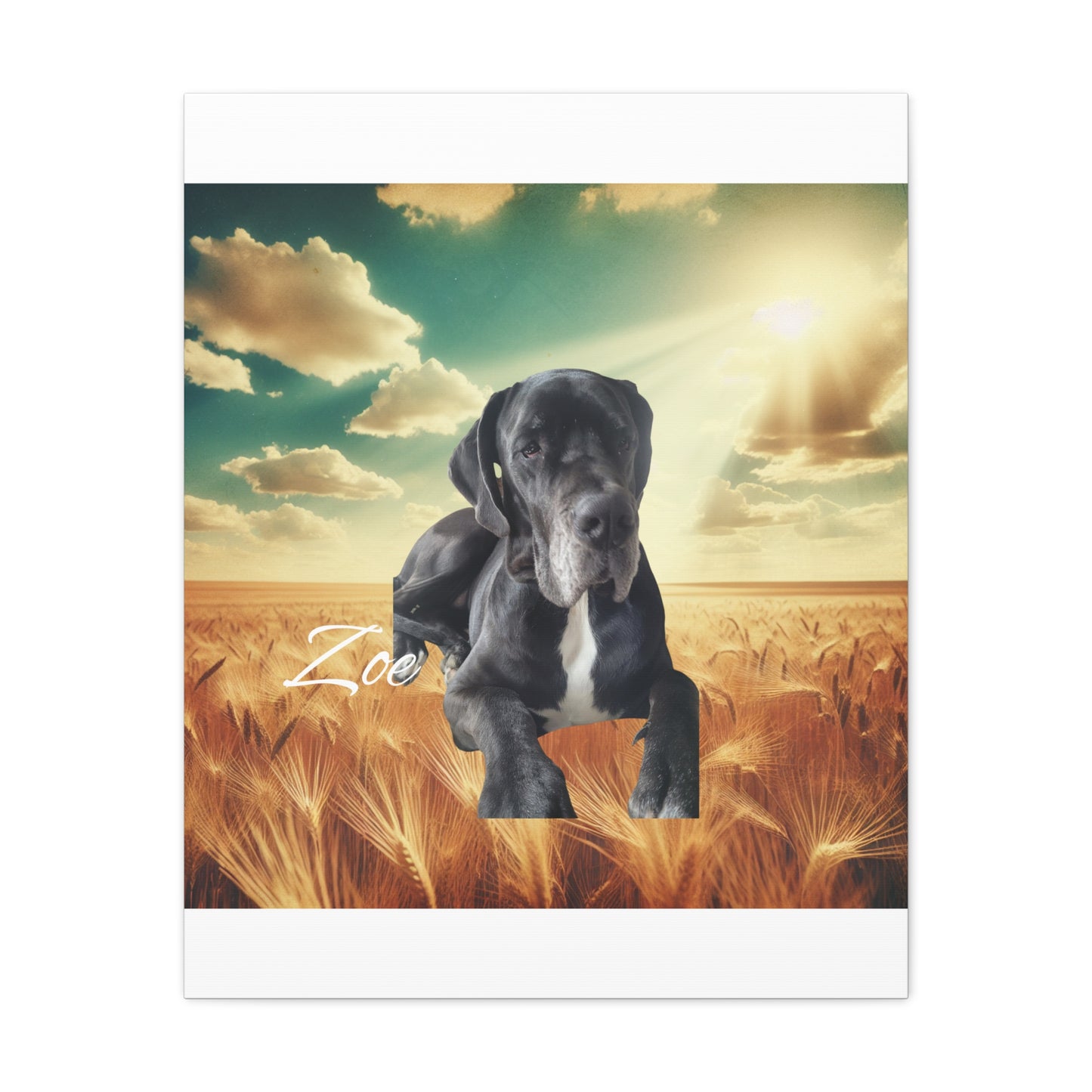 Personalized Dog Portrait Canvas - Custom Stretched Wall Art for Pet Lovers