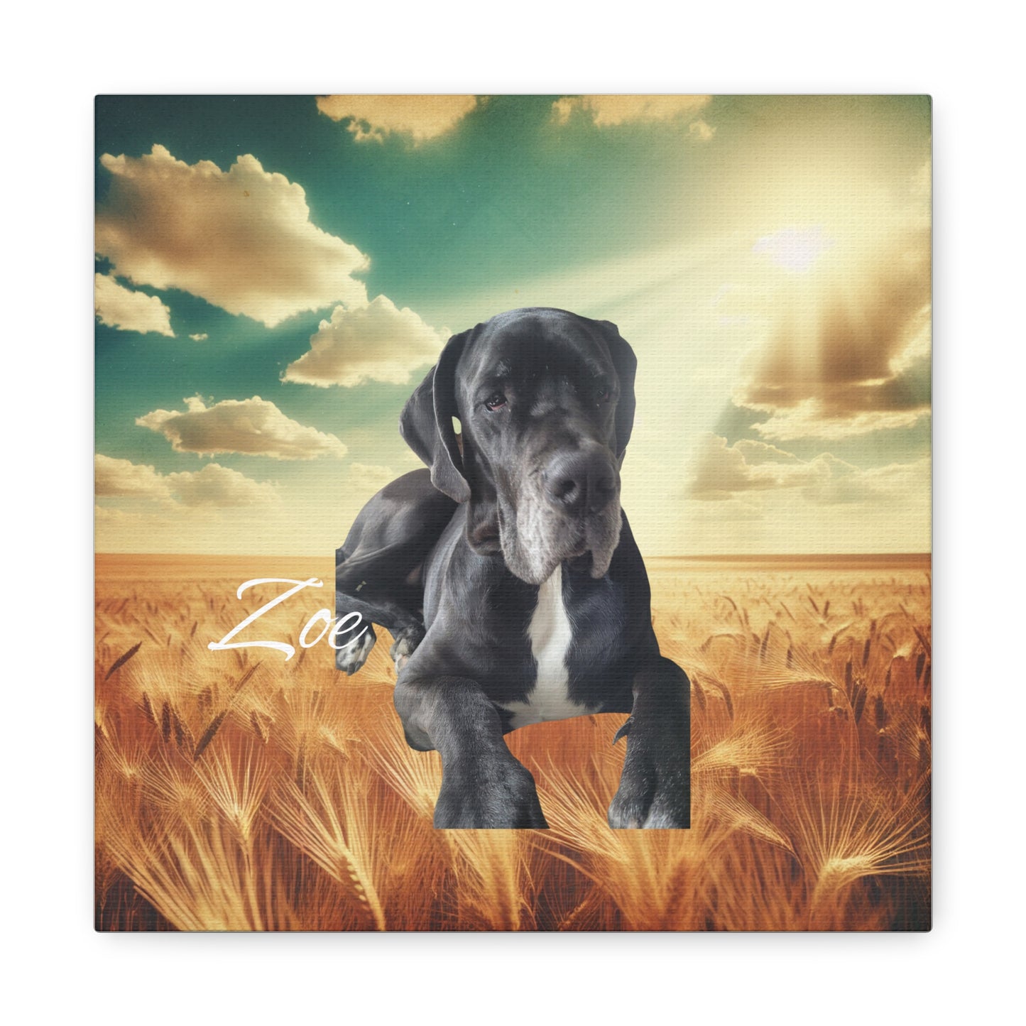 Personalized Dog Portrait Canvas - Custom Stretched Wall Art for Pet Lovers