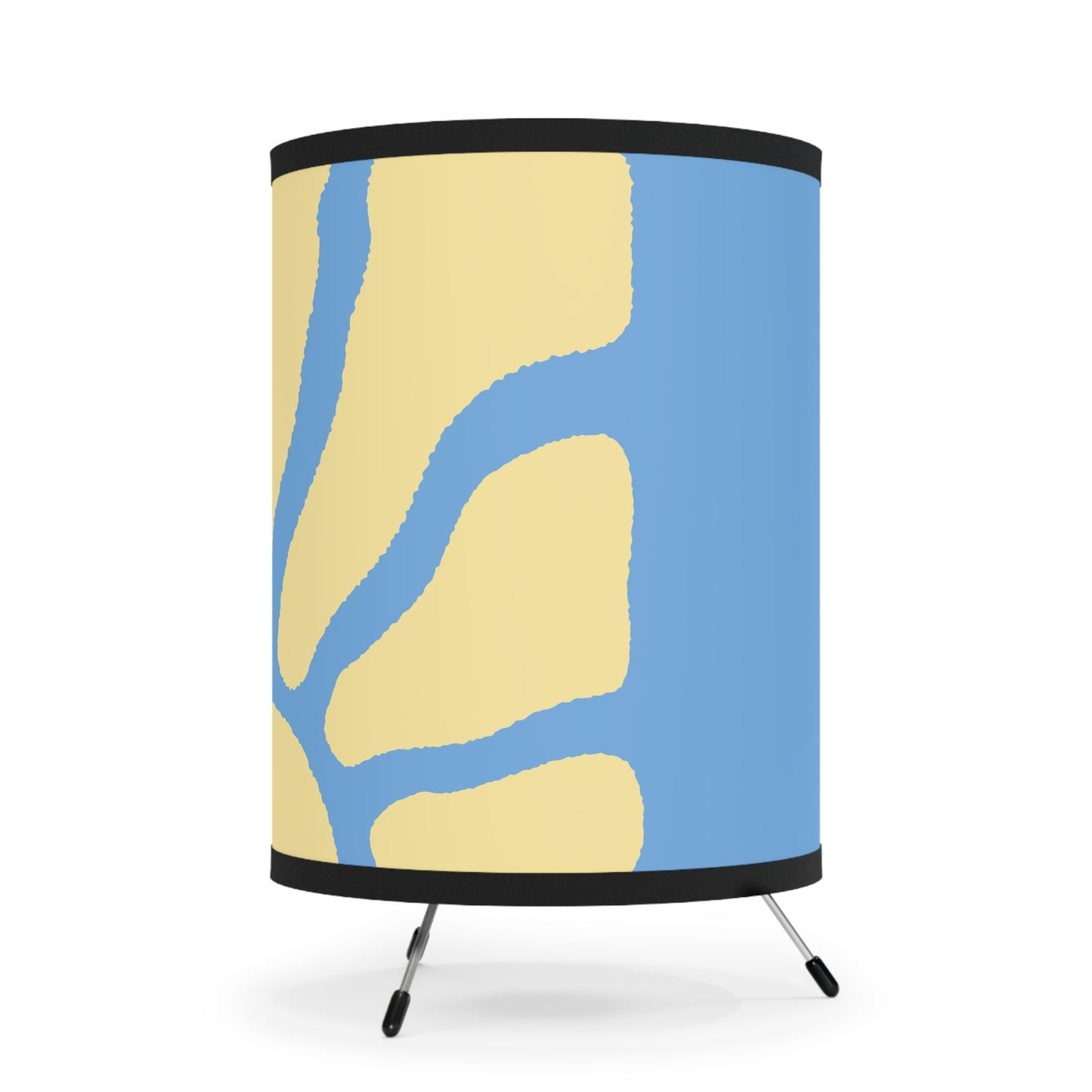 Stylish Tripod Lamp with High-Res Blue Design Shade, Modern Lighting, Home Decor, Ambient Light, Gifts for Housewarming, Unique Lampshade