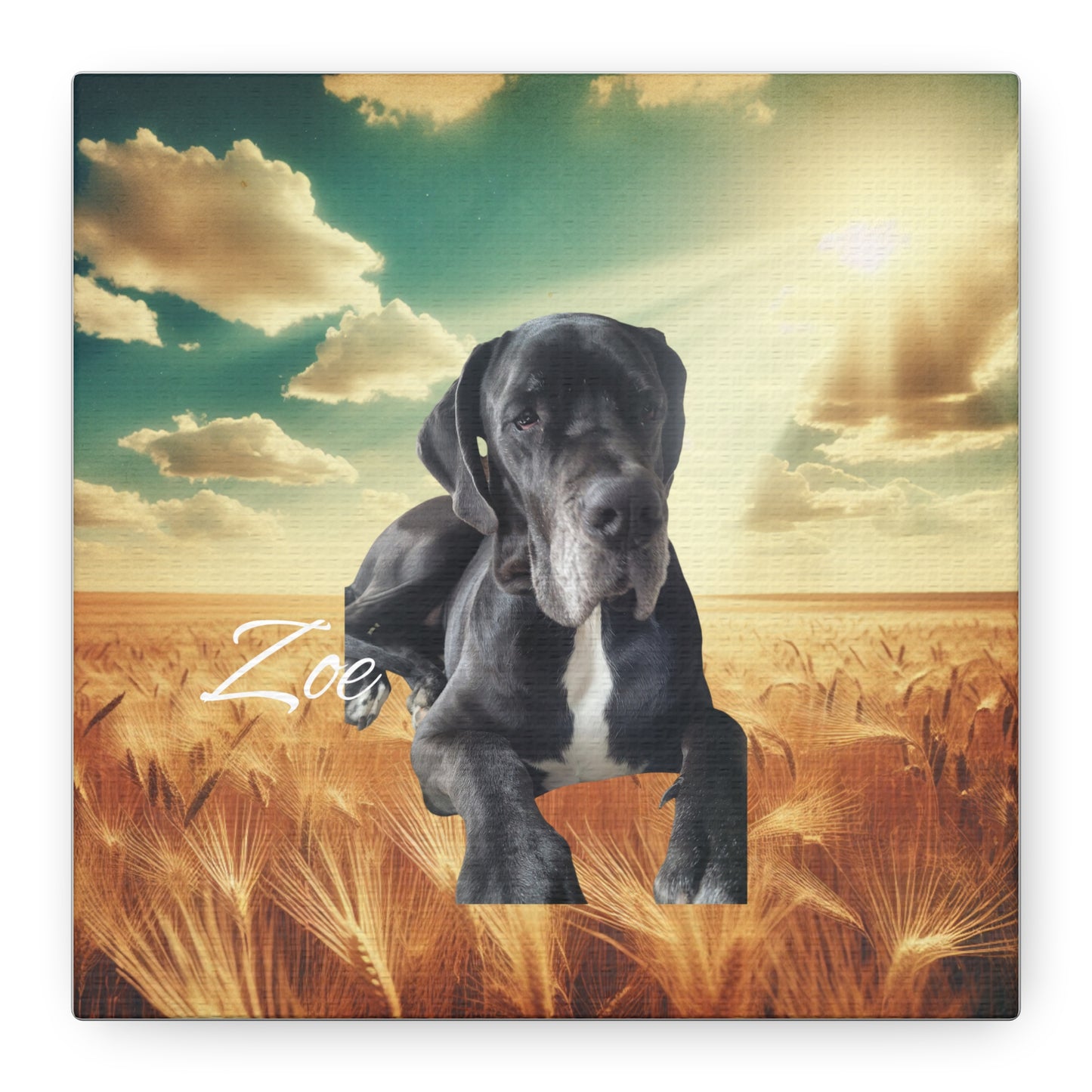 Personalized Dog Portrait Canvas - Custom Stretched Wall Art for Pet Lovers