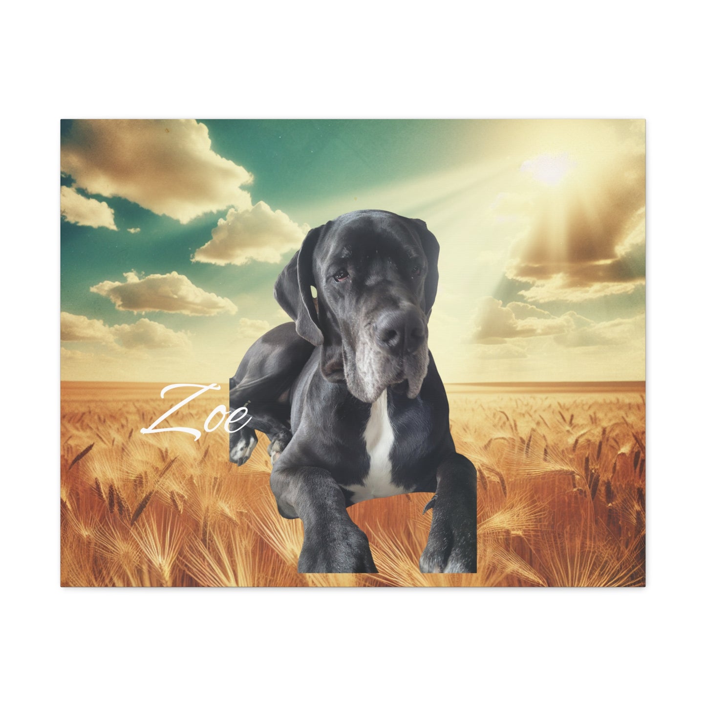 Personalized Dog Portrait Canvas - Custom Stretched Wall Art for Pet Lovers