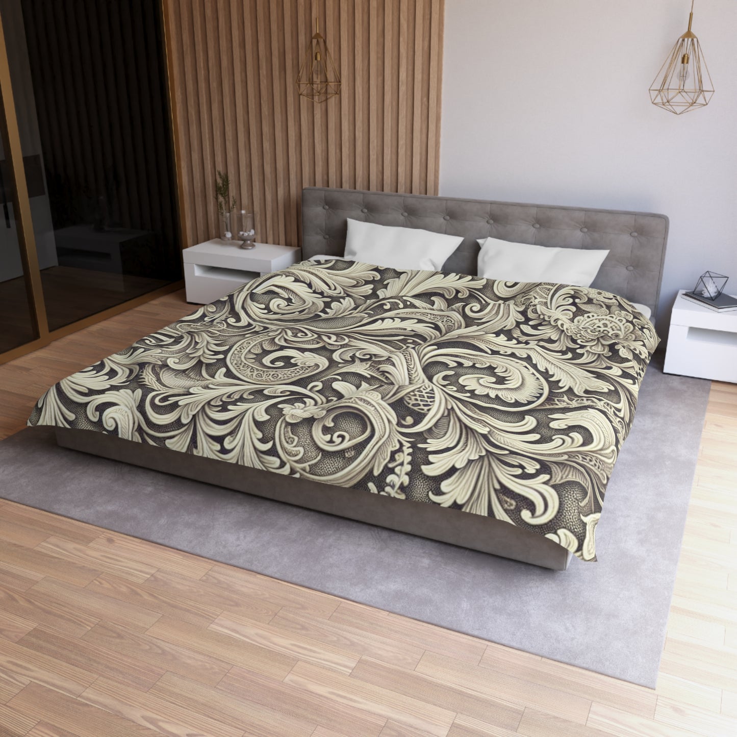 Elegant Floral Microfiber Duvet Cover - Luxury Bedding Decor
