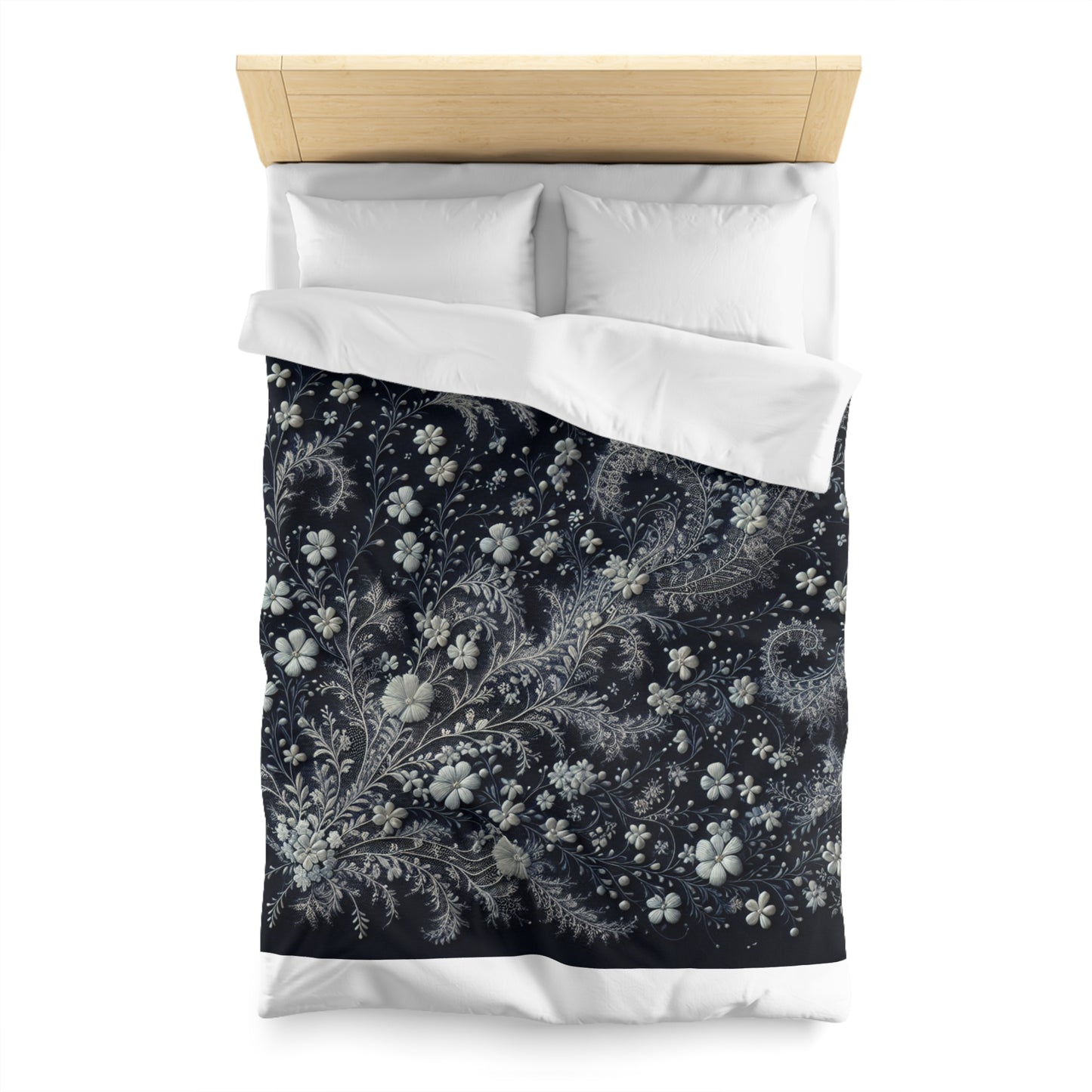 Elegant Floral Microfiber Duvet Cover