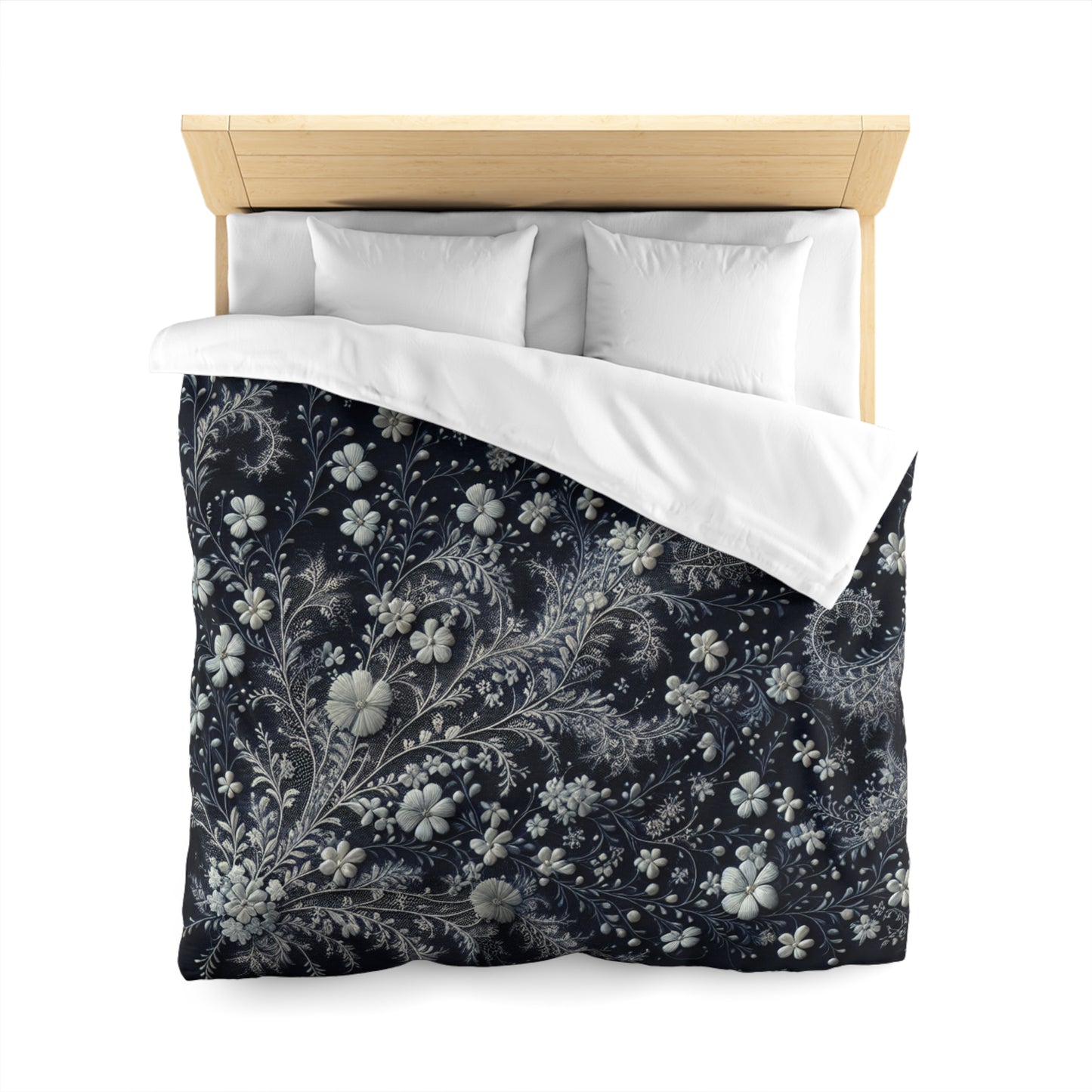 Elegant Floral Microfiber Duvet Cover