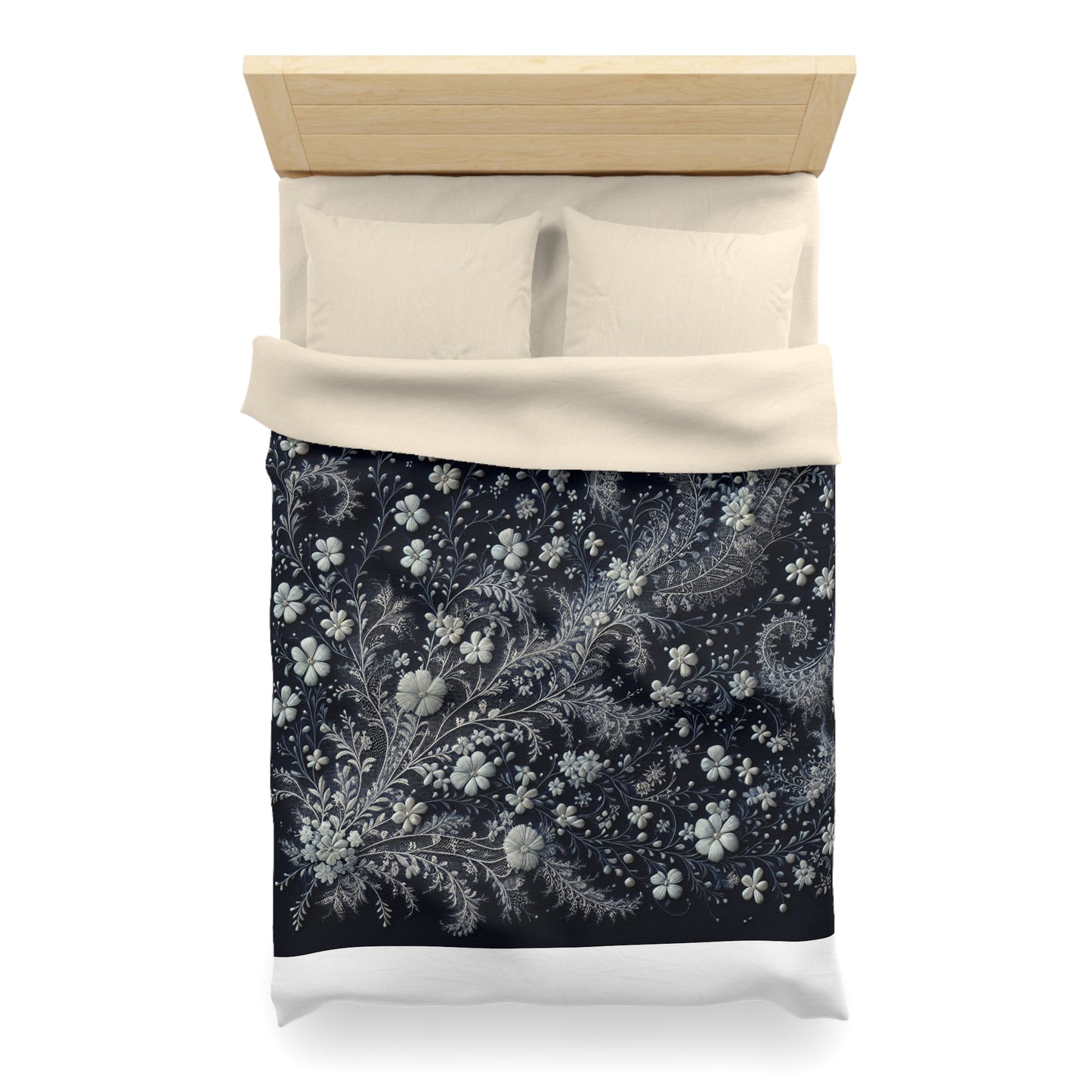 Elegant Floral Microfiber Duvet Cover