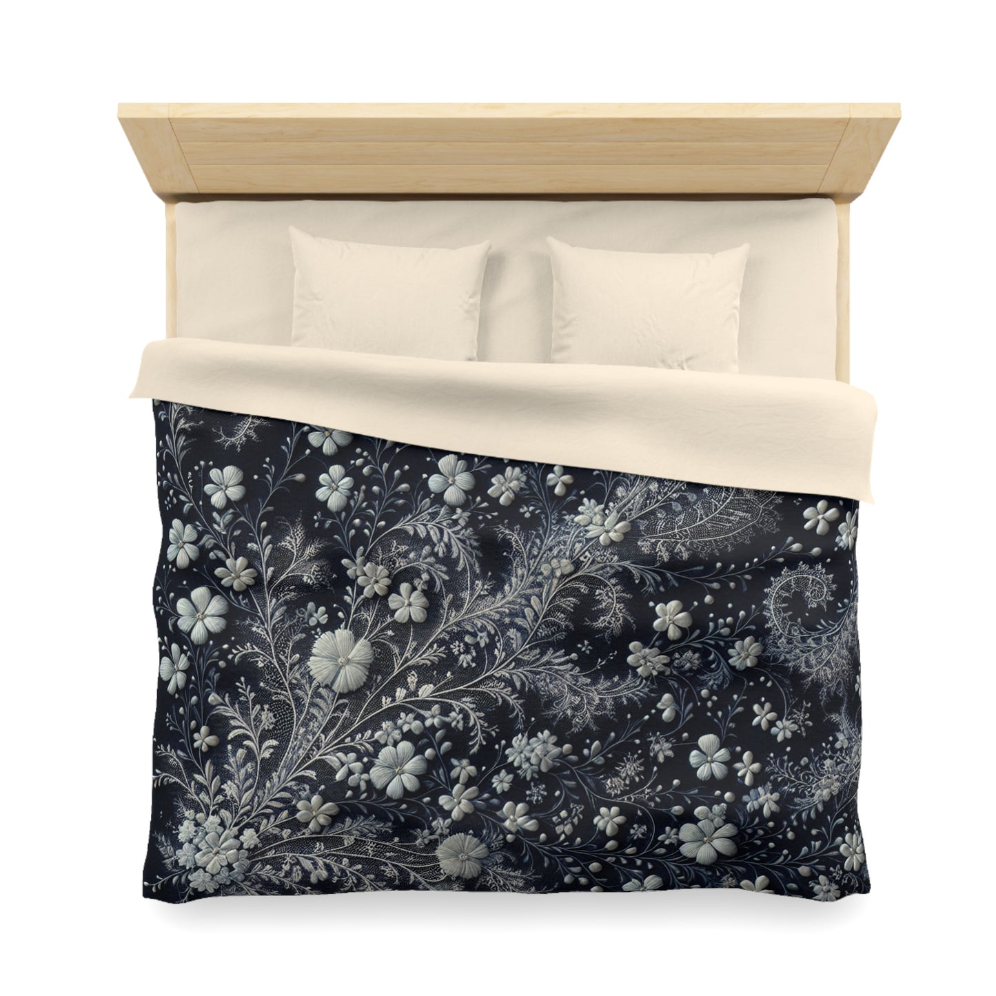 Elegant Floral Microfiber Duvet Cover