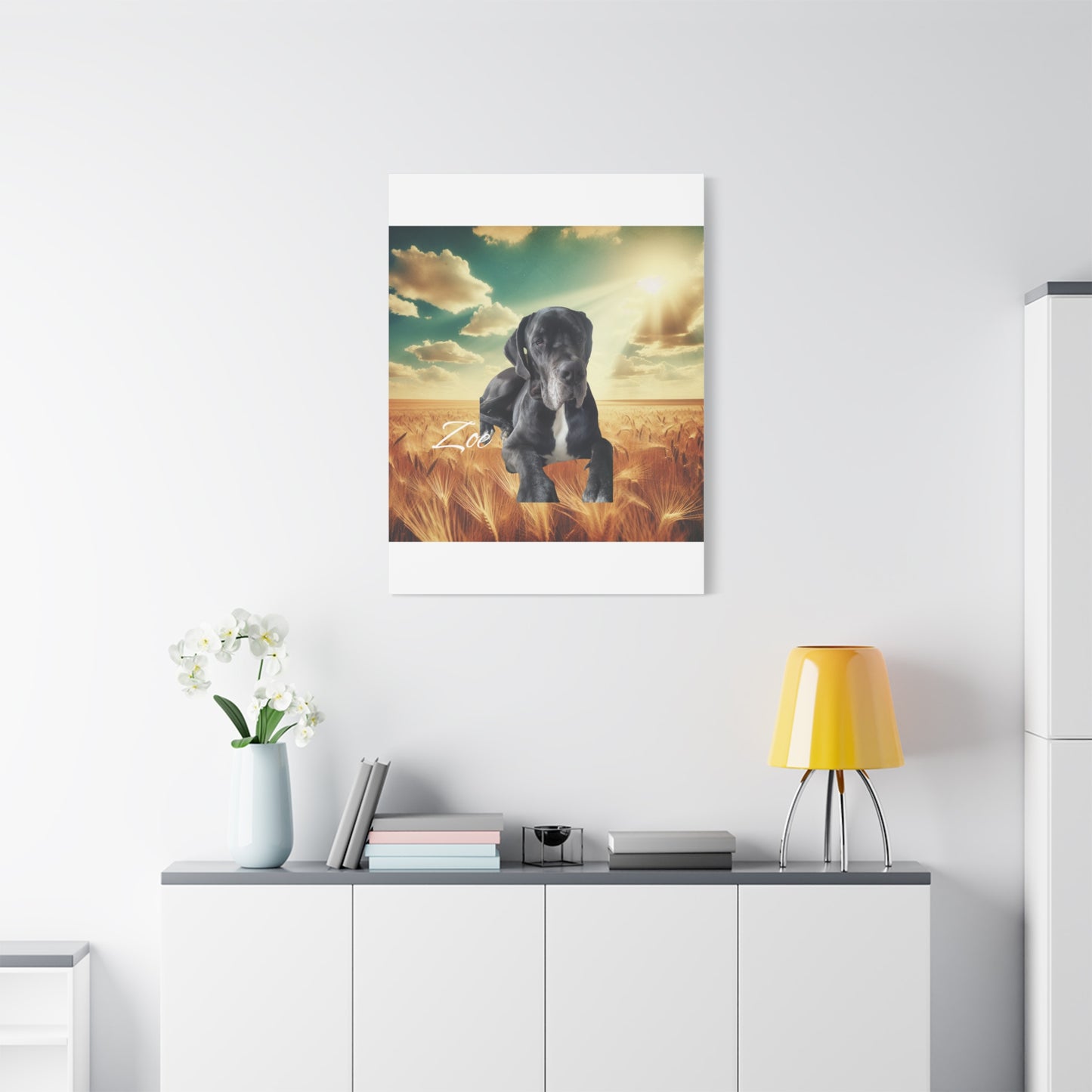Personalized Dog Portrait Canvas - Custom Stretched Wall Art for Pet Lovers