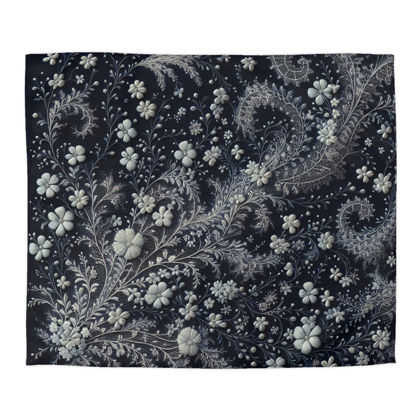 Elegant Floral Microfiber Duvet Cover