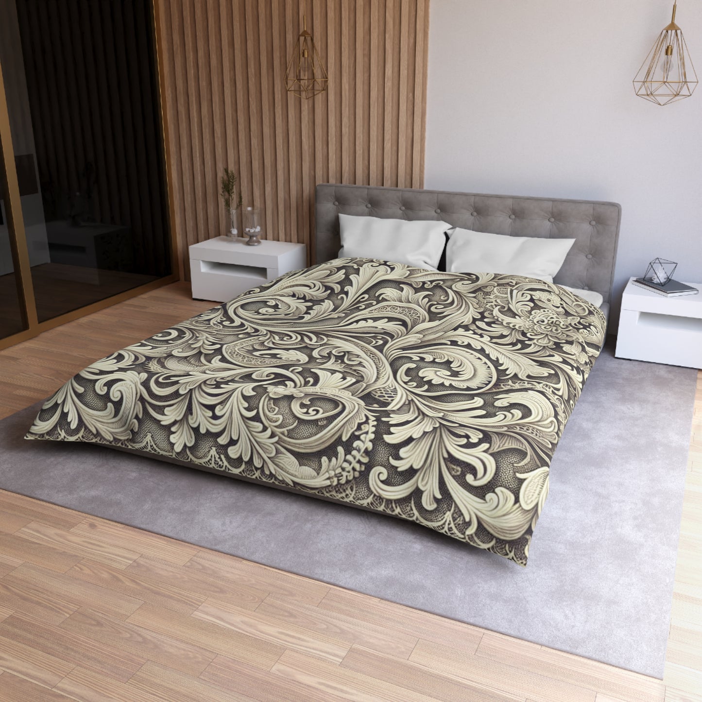 Elegant Floral Microfiber Duvet Cover - Luxury Bedding Decor