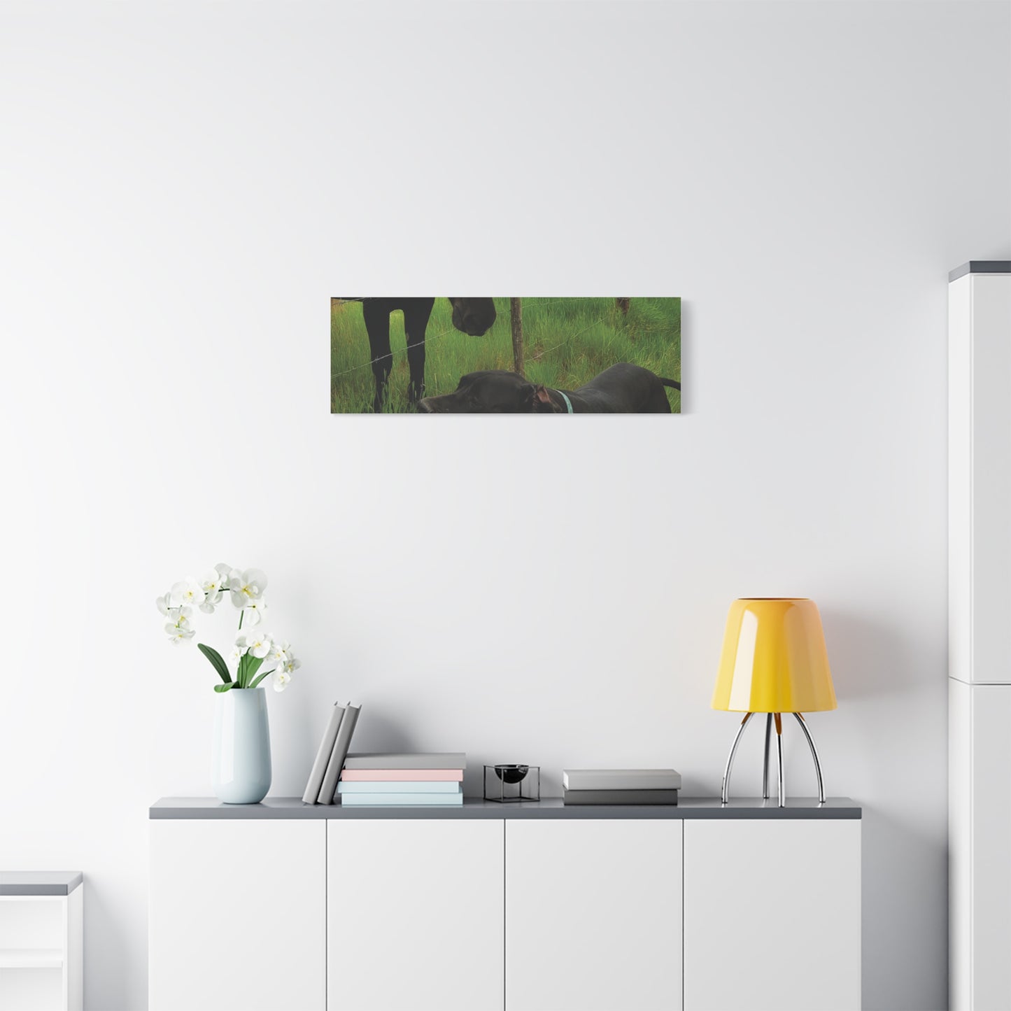 Pet Portrait Matte Canvas Wall Art - Horse & Dog