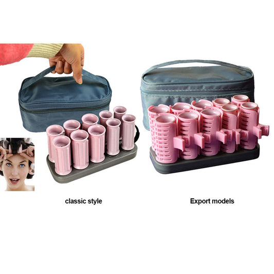 Pastel Pink Electric Hair Rollers 10 Pcs Set