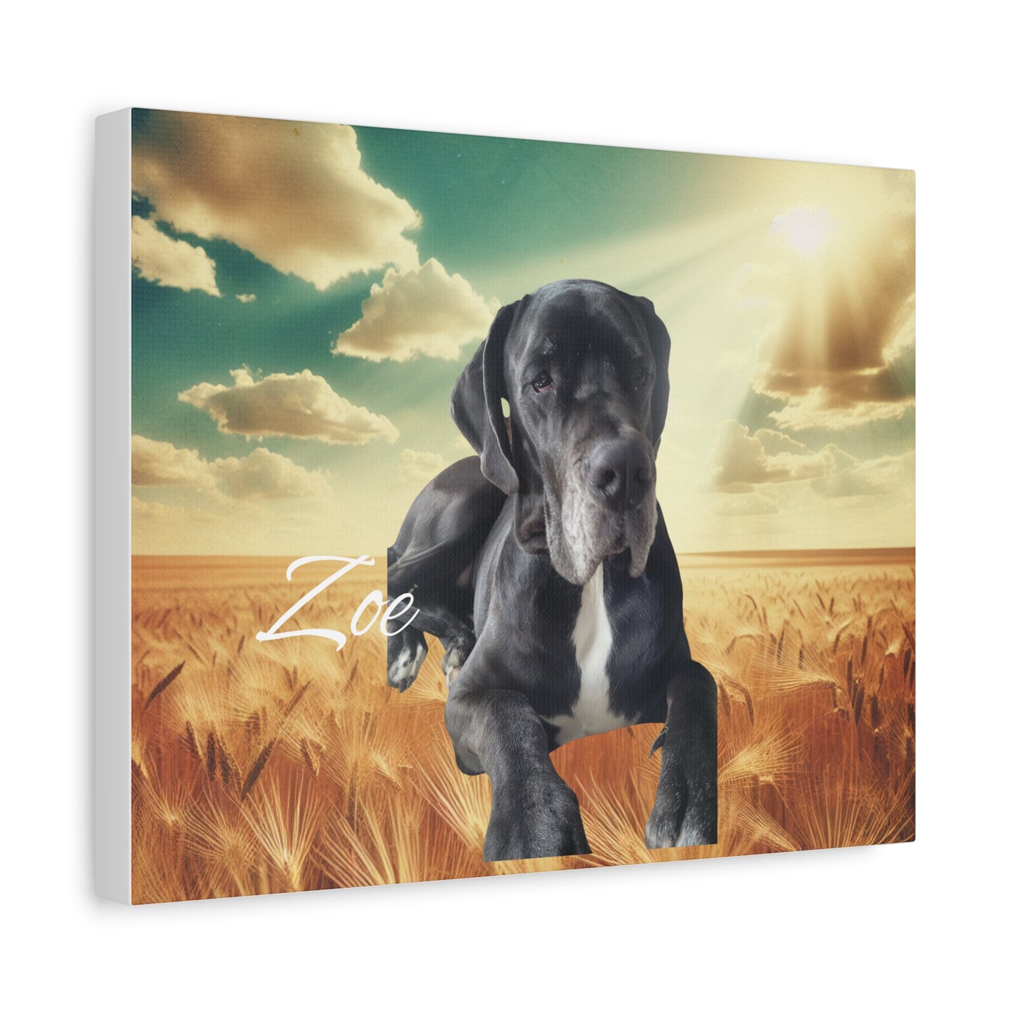 Personalized Dog Portrait Canvas - Custom Stretched Wall Art for Pet Lovers