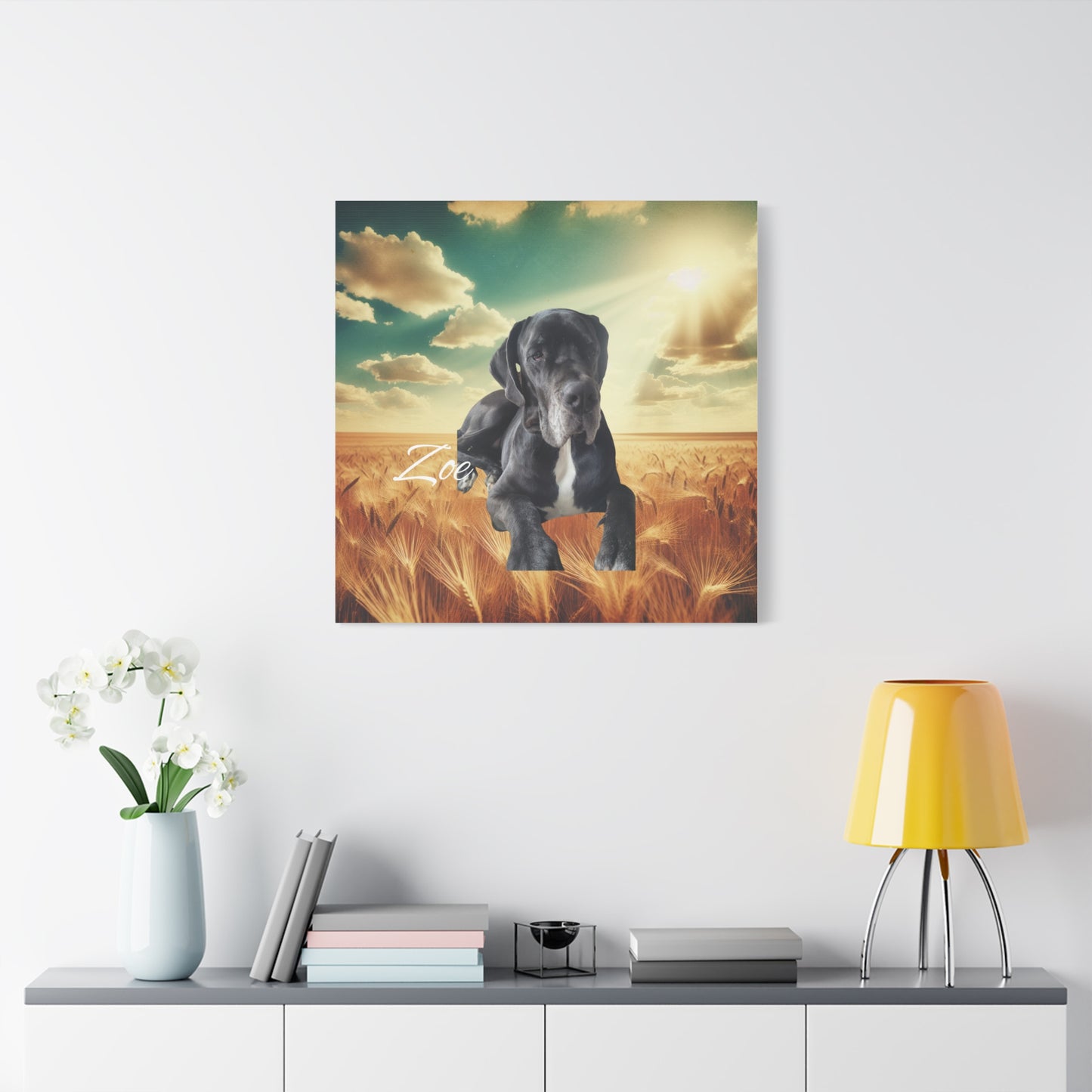 Personalized Dog Portrait Canvas - Custom Stretched Wall Art for Pet Lovers