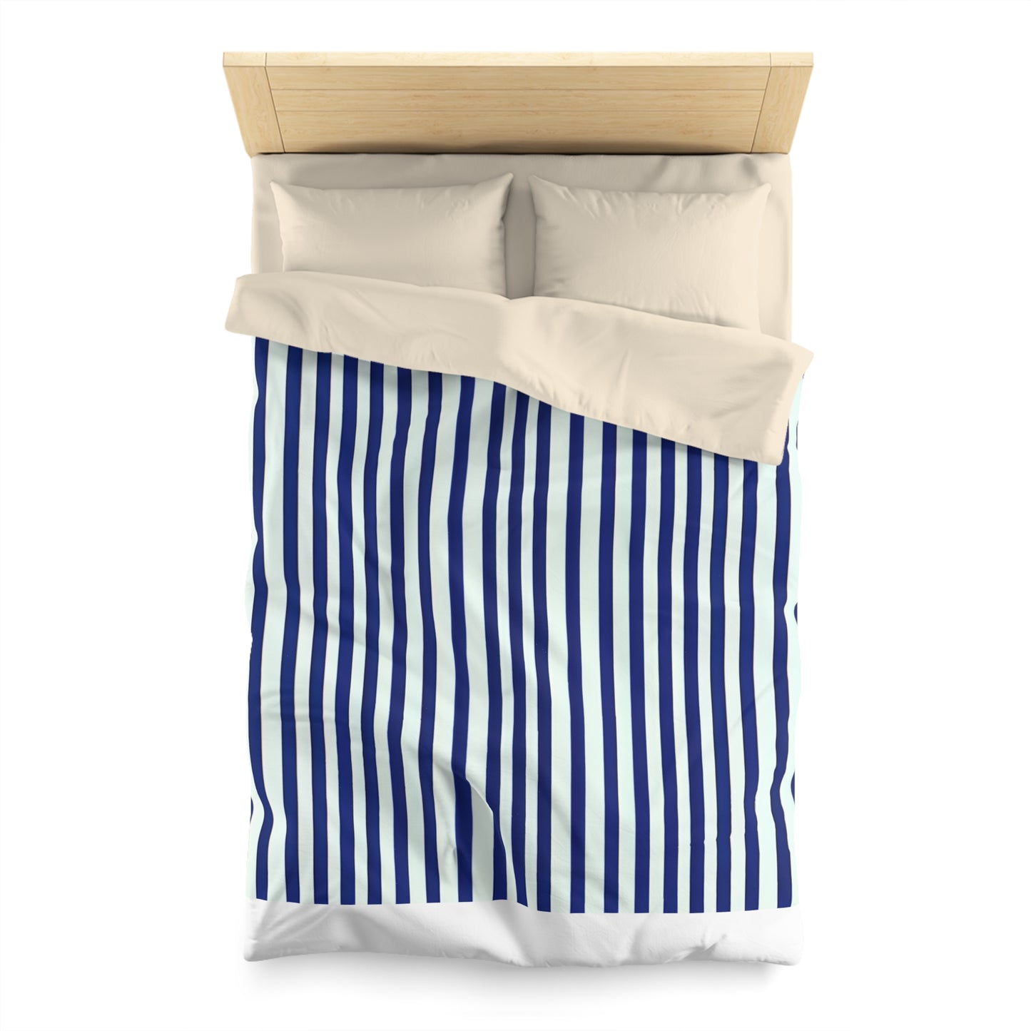 Navy Simply Striped Microfiber Duvet Cover