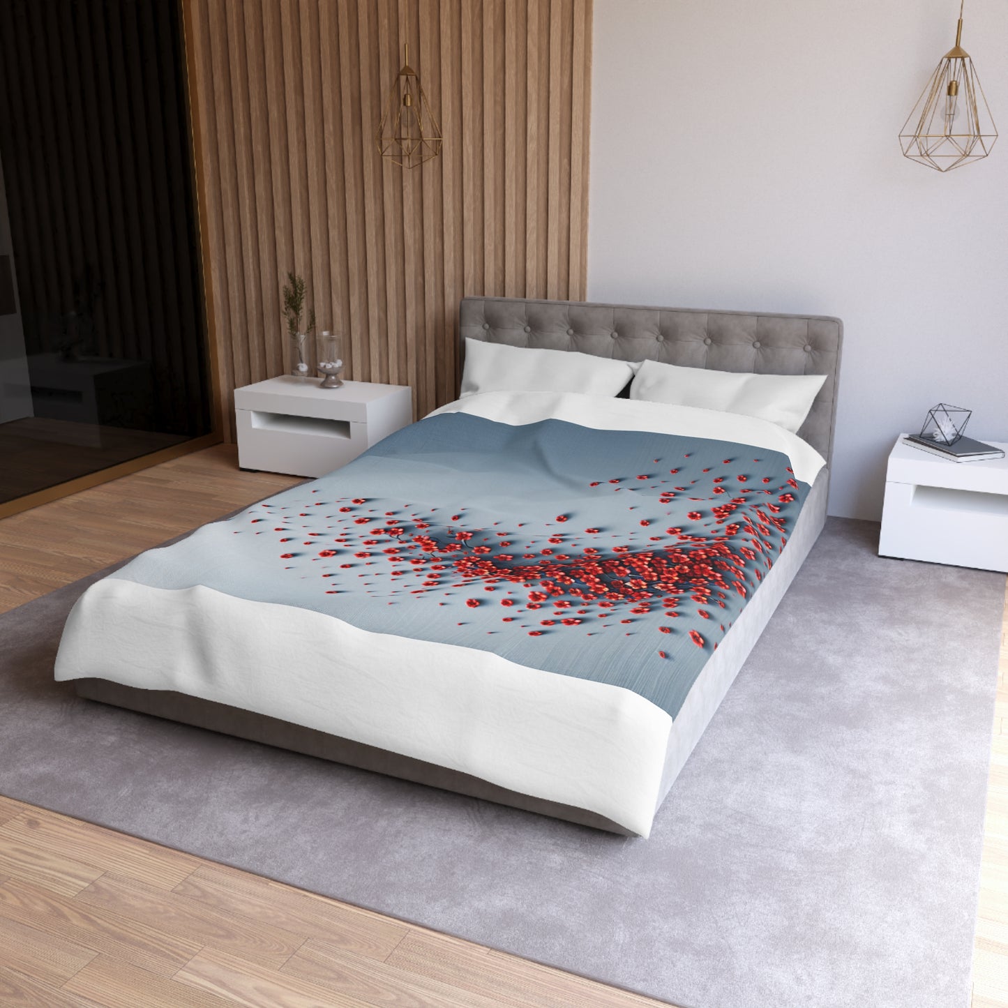 Chic Microfiber Duvet Cover with Vibrant Floral Design