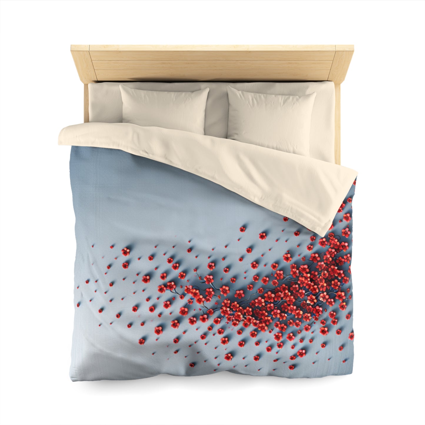 Chic Microfiber Duvet Cover with Vibrant Floral Design