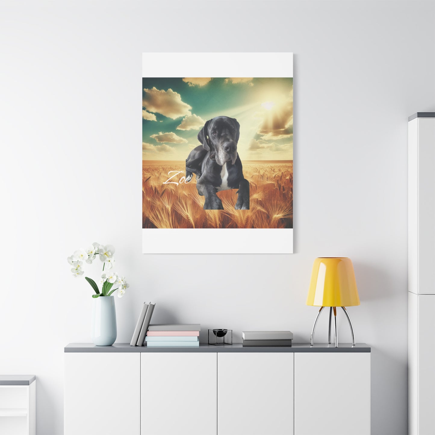 Personalized Dog Portrait Canvas - Custom Stretched Wall Art for Pet Lovers