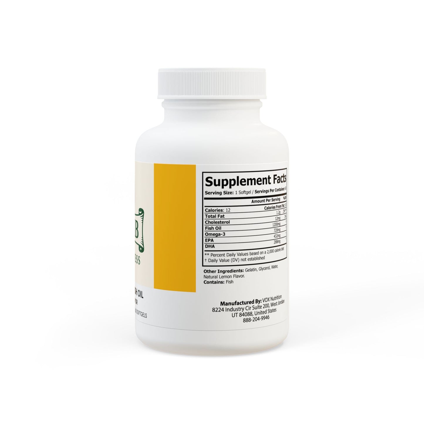 Omega 3 Fish Oil Supplement (60 Softgels)