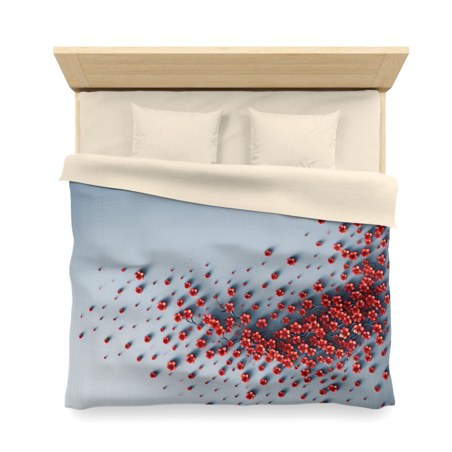 Chic Microfiber Duvet Cover with Vibrant Floral Design