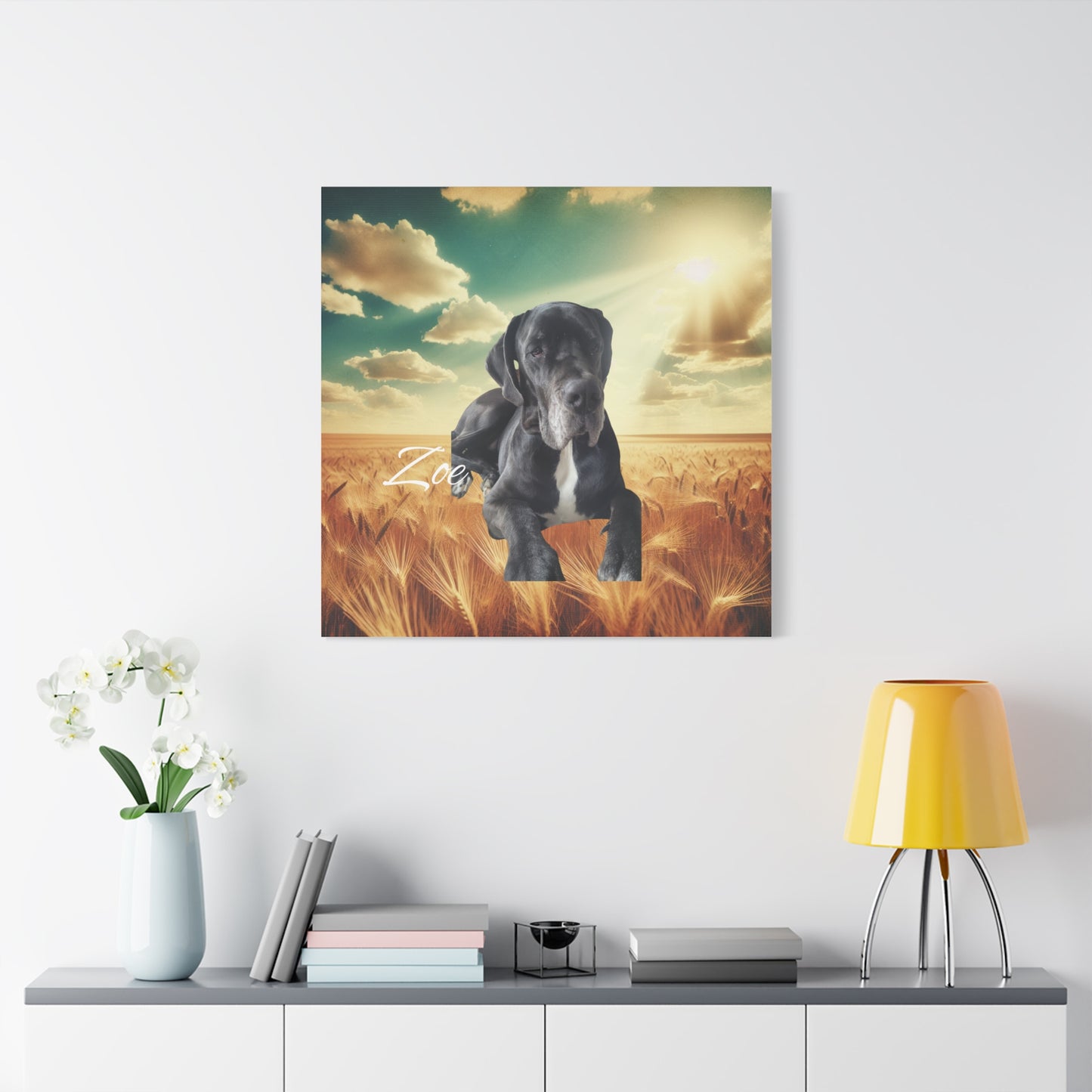 Personalized Dog Portrait Canvas - Custom Stretched Wall Art for Pet Lovers