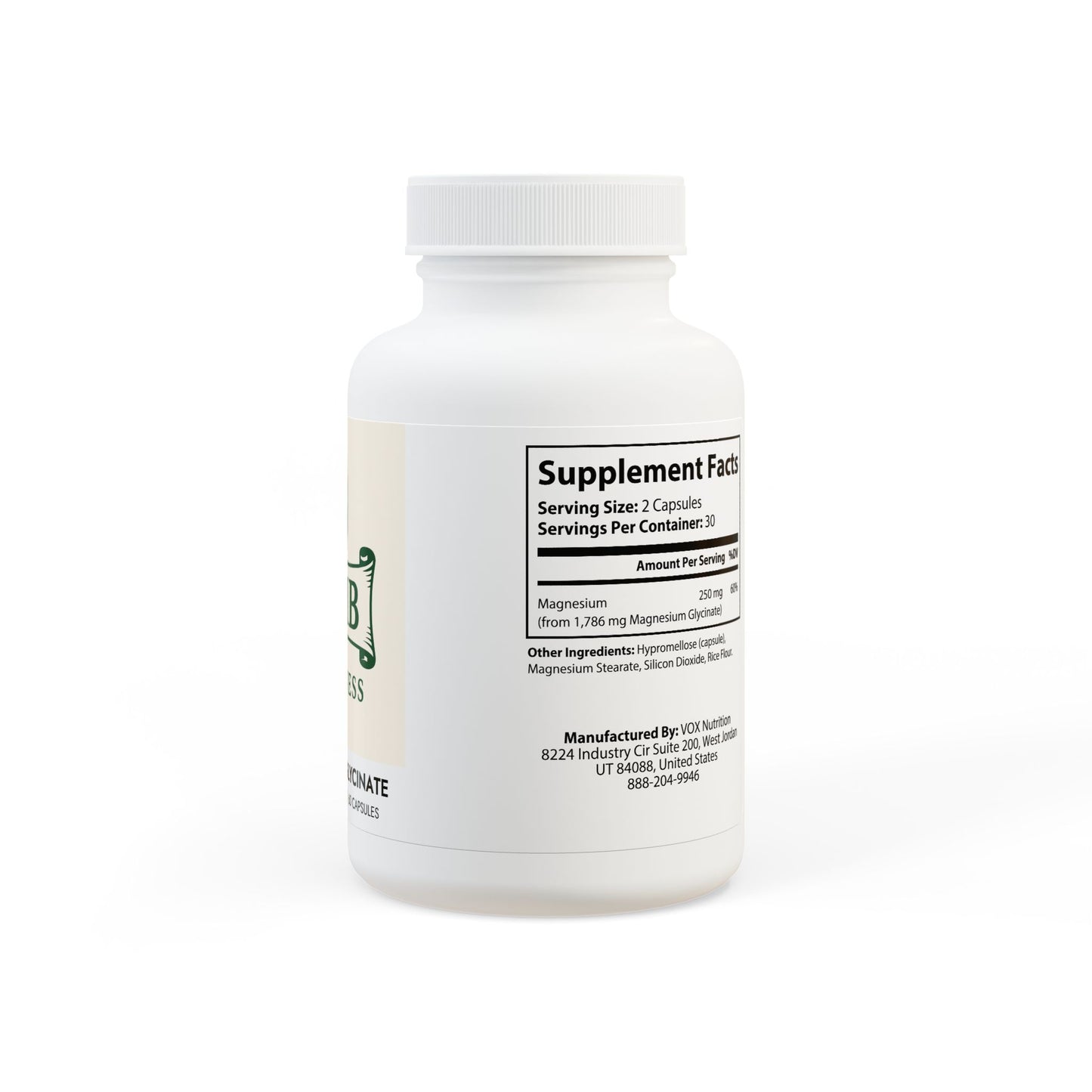 Magnesium Glycinate Supplement (60 Capsules)