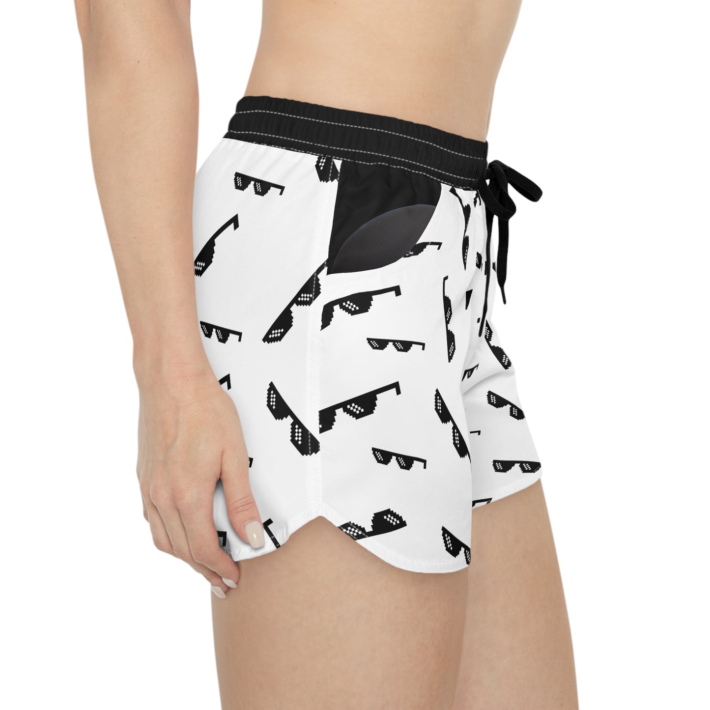 Sunglasses Print Women's Casual Shorts, Summer Fashion, Beachwear, Vacation Outfit, Relaxed Fit, Trendy Lounge Shorts
