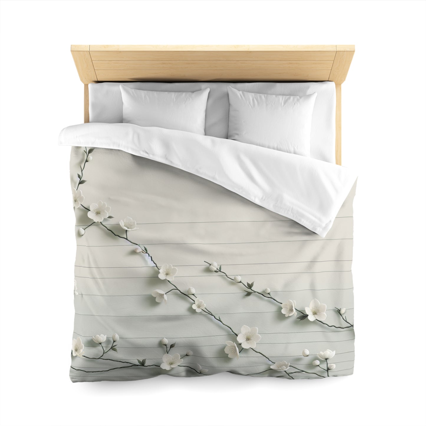 Elegant Floral Microfiber Duvet Cover - Cozy Bedding for Spring, Home Decor, Bedroom Refresh, Gift for Her, Housewarming