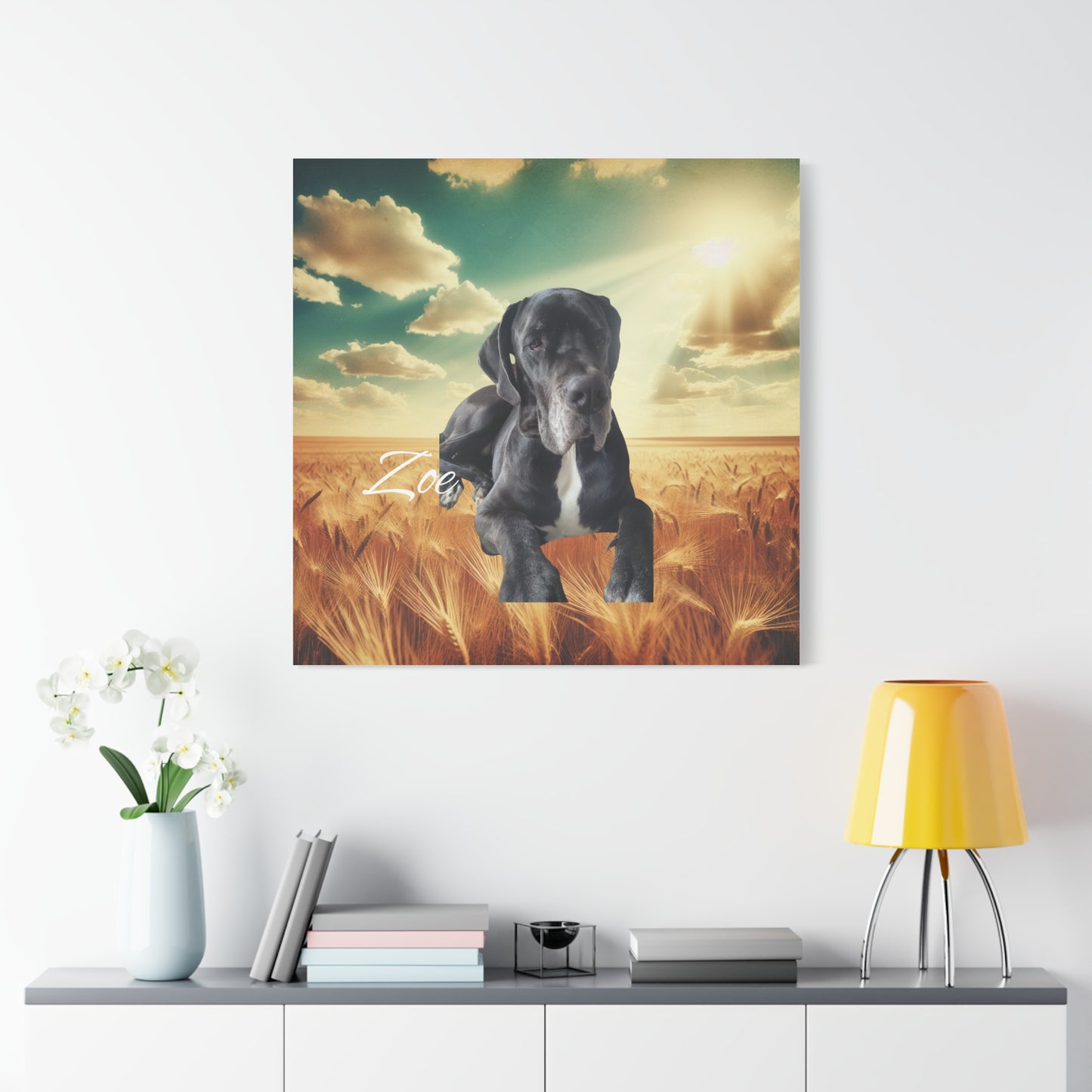 Personalized Dog Portrait Canvas - Custom Stretched Wall Art for Pet Lovers