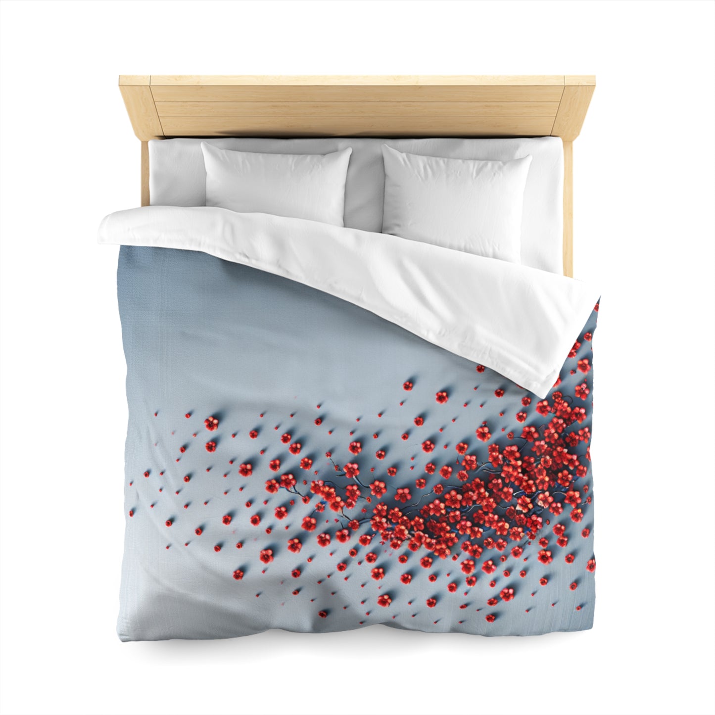 Chic Microfiber Duvet Cover with Vibrant Floral Design