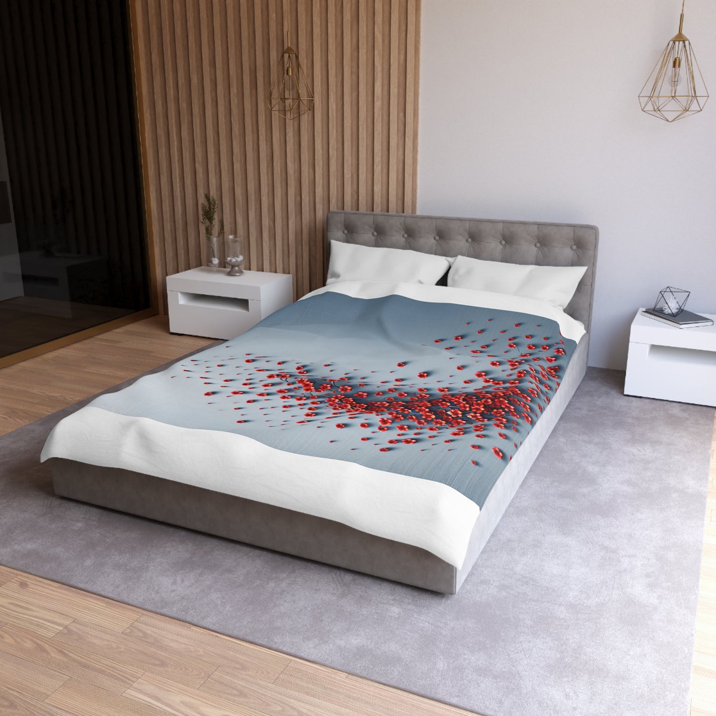 Chic Microfiber Duvet Cover with Vibrant Floral Design