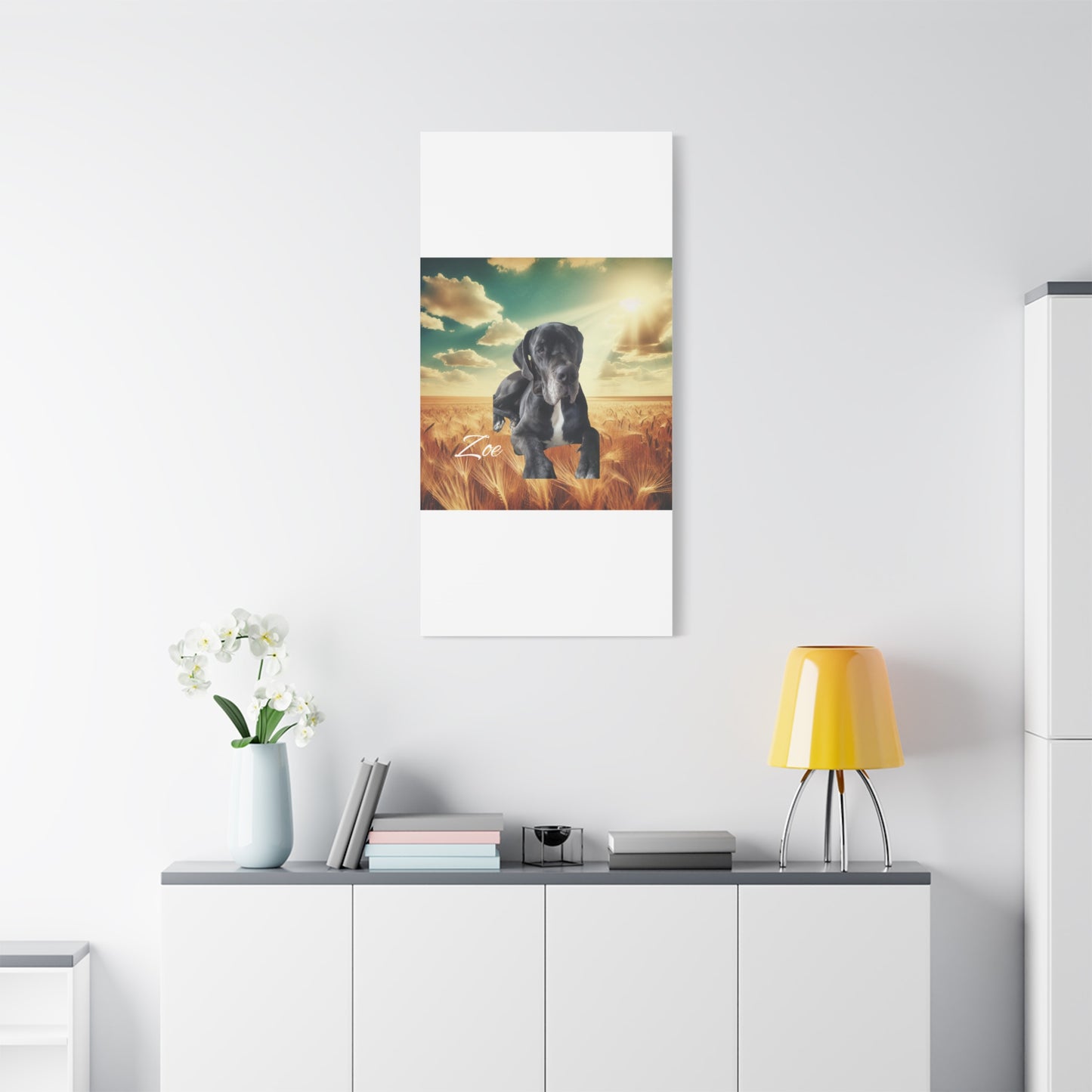 Personalized Dog Portrait Canvas - Custom Stretched Wall Art for Pet Lovers