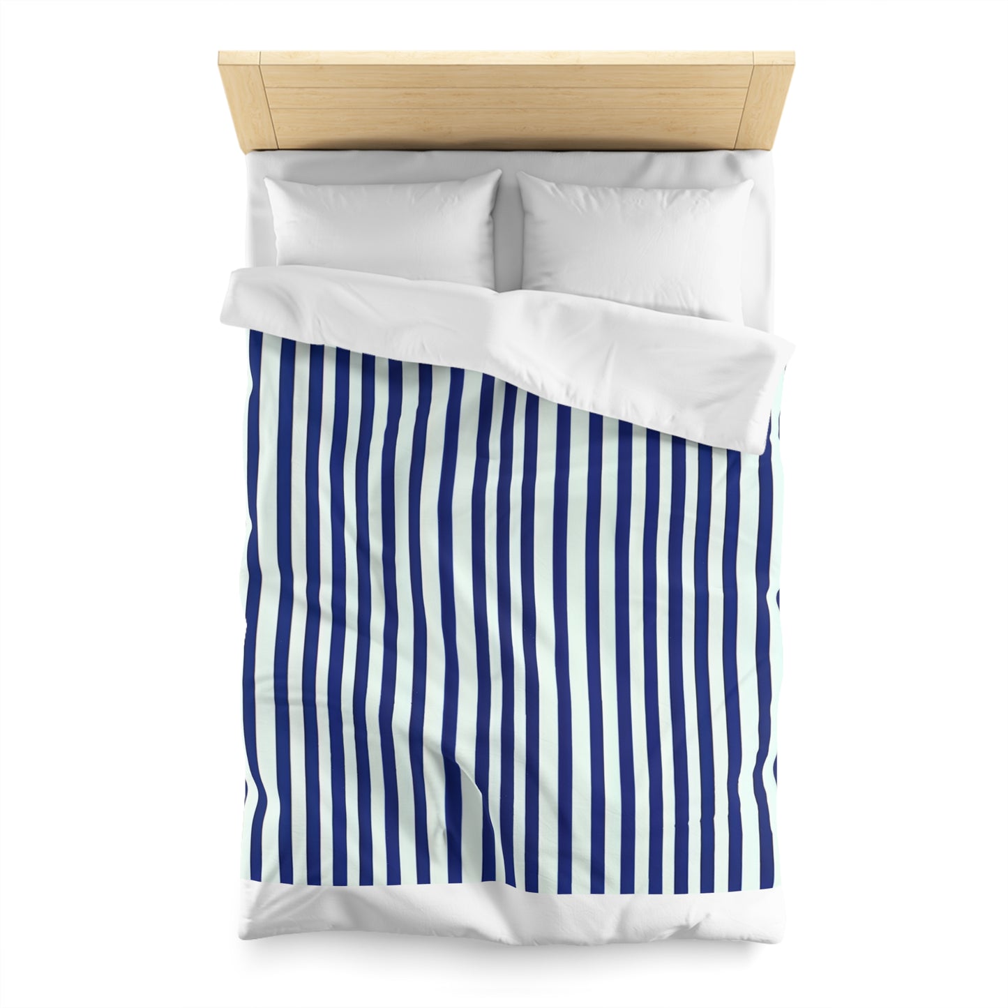Navy Simply Striped Microfiber Duvet Cover