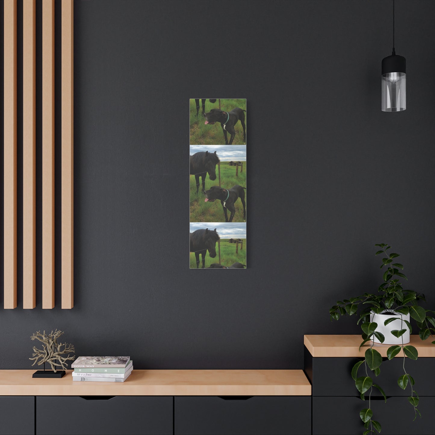 Pet Portrait Matte Canvas Wall Art - Horse & Dog