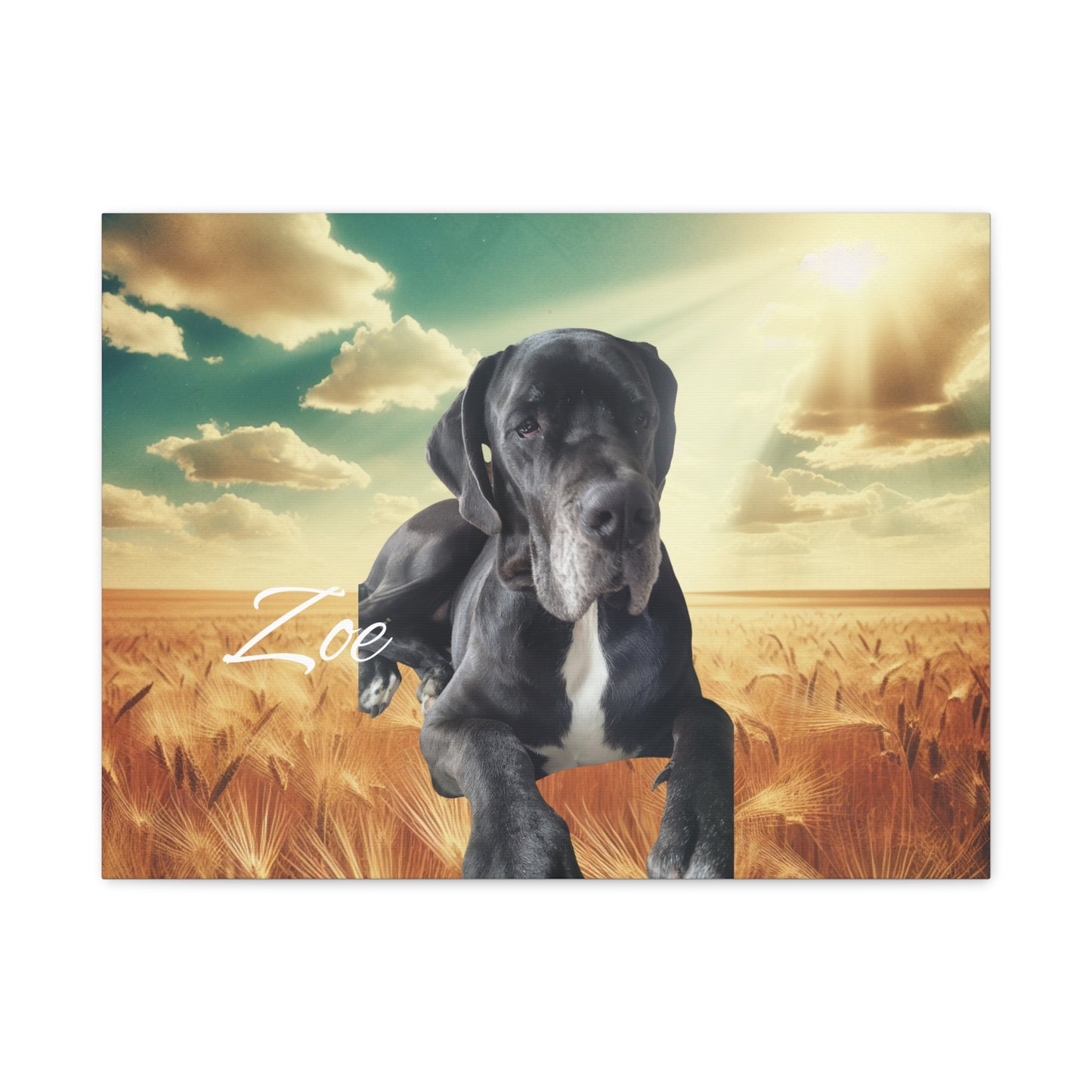 Personalized Dog Portrait Canvas - Custom Stretched Wall Art for Pet Lovers