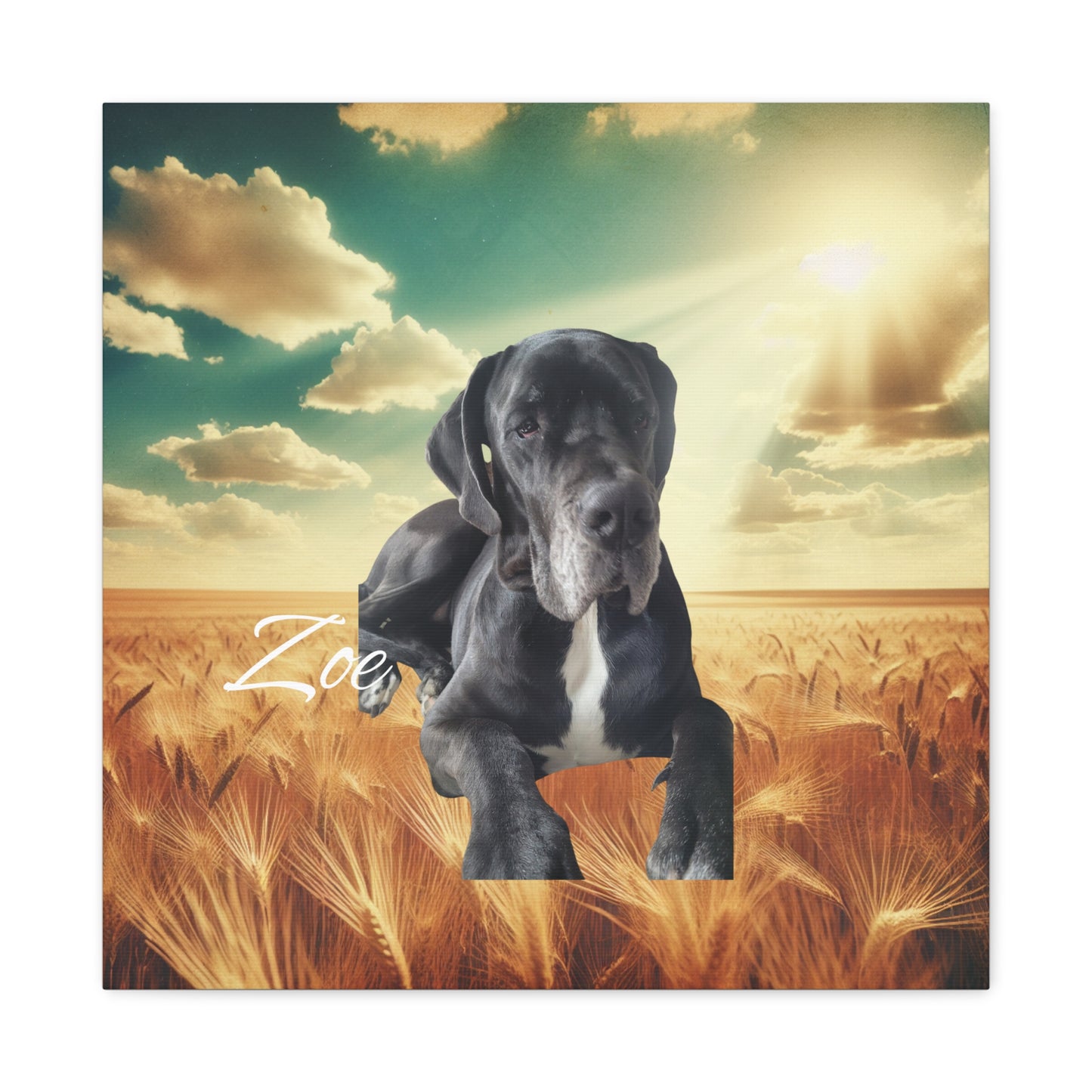 Personalized Dog Portrait Canvas - Custom Stretched Wall Art for Pet Lovers